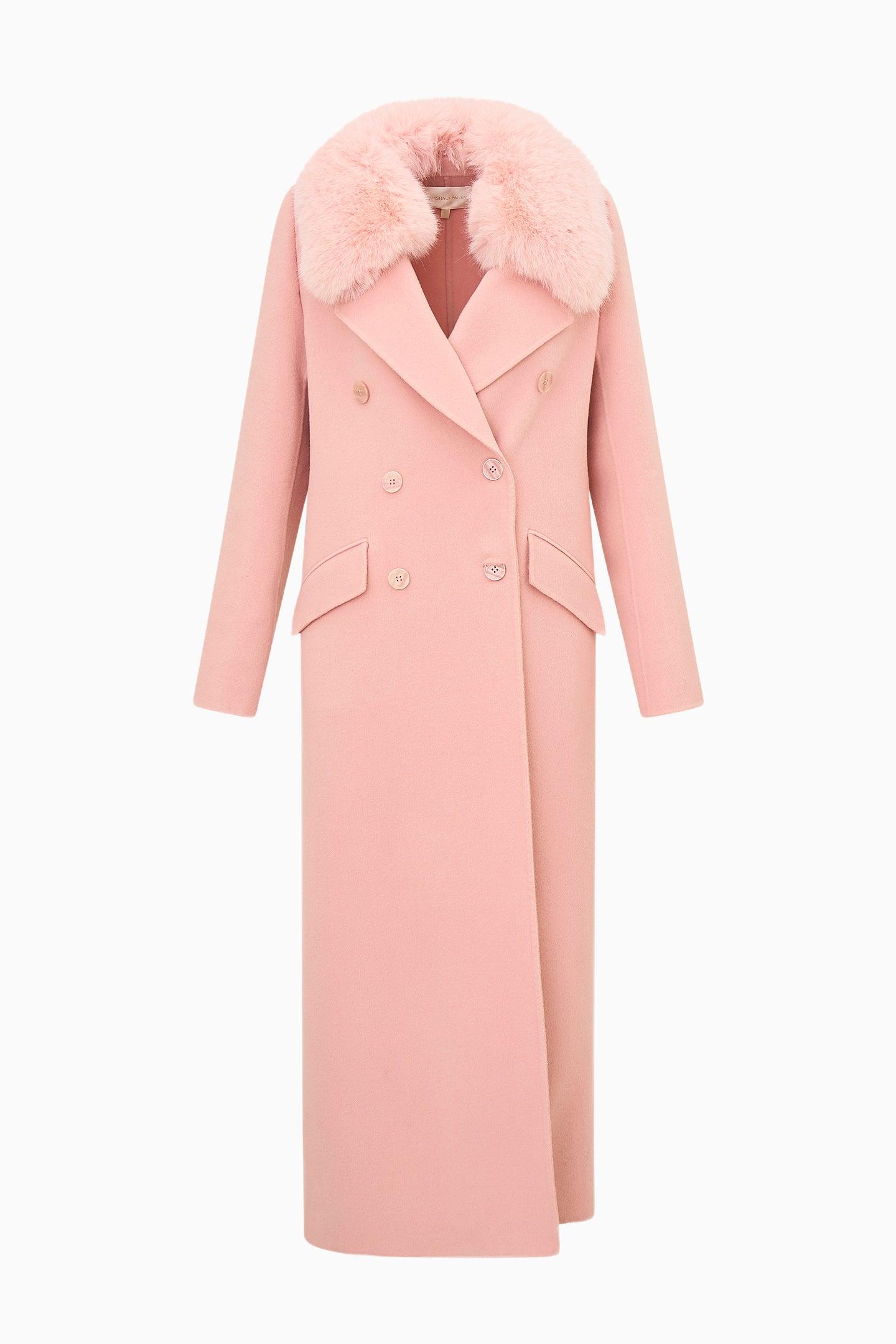 Char Faux Fur Collar Wool Coat Product Image