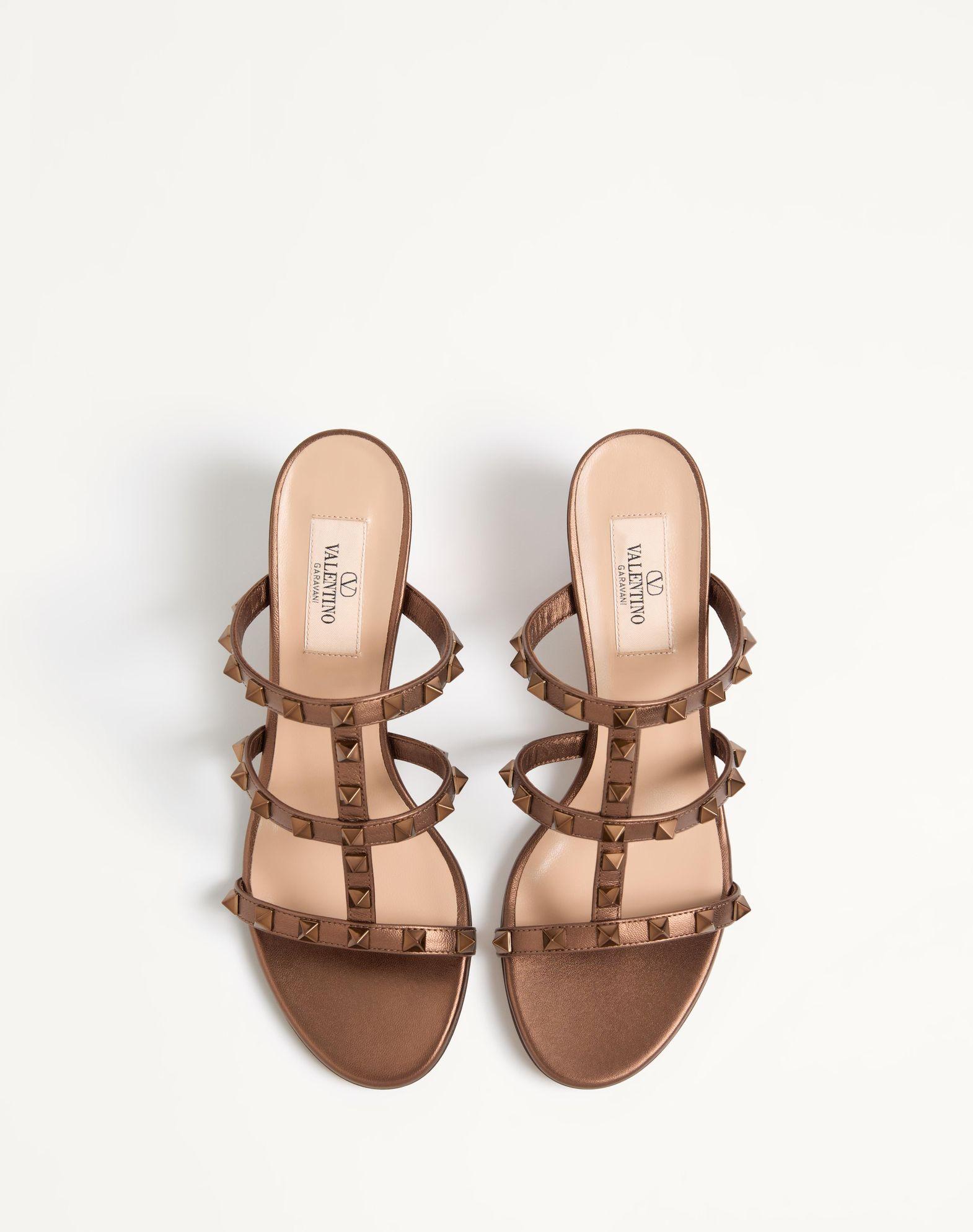 Rockstud Metallic Calfskin Leather Slide Sandal 60 Mm Product Image