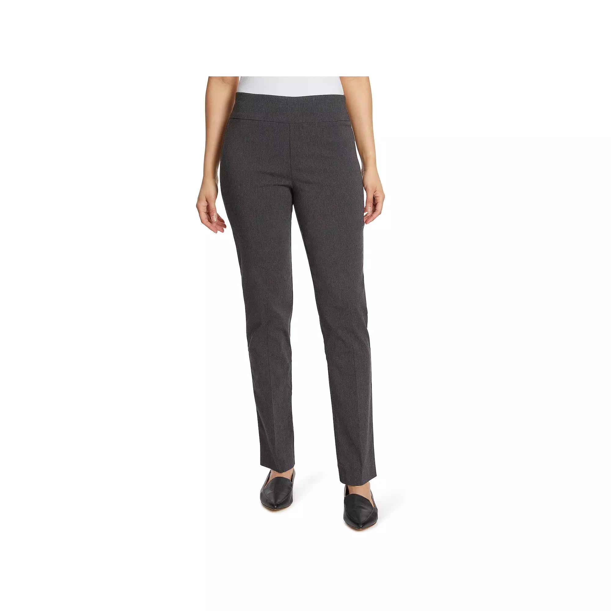 Petite Gloria Vanderbilt Slimming Pull-On Trousers, Womens Grey Grey Product Image