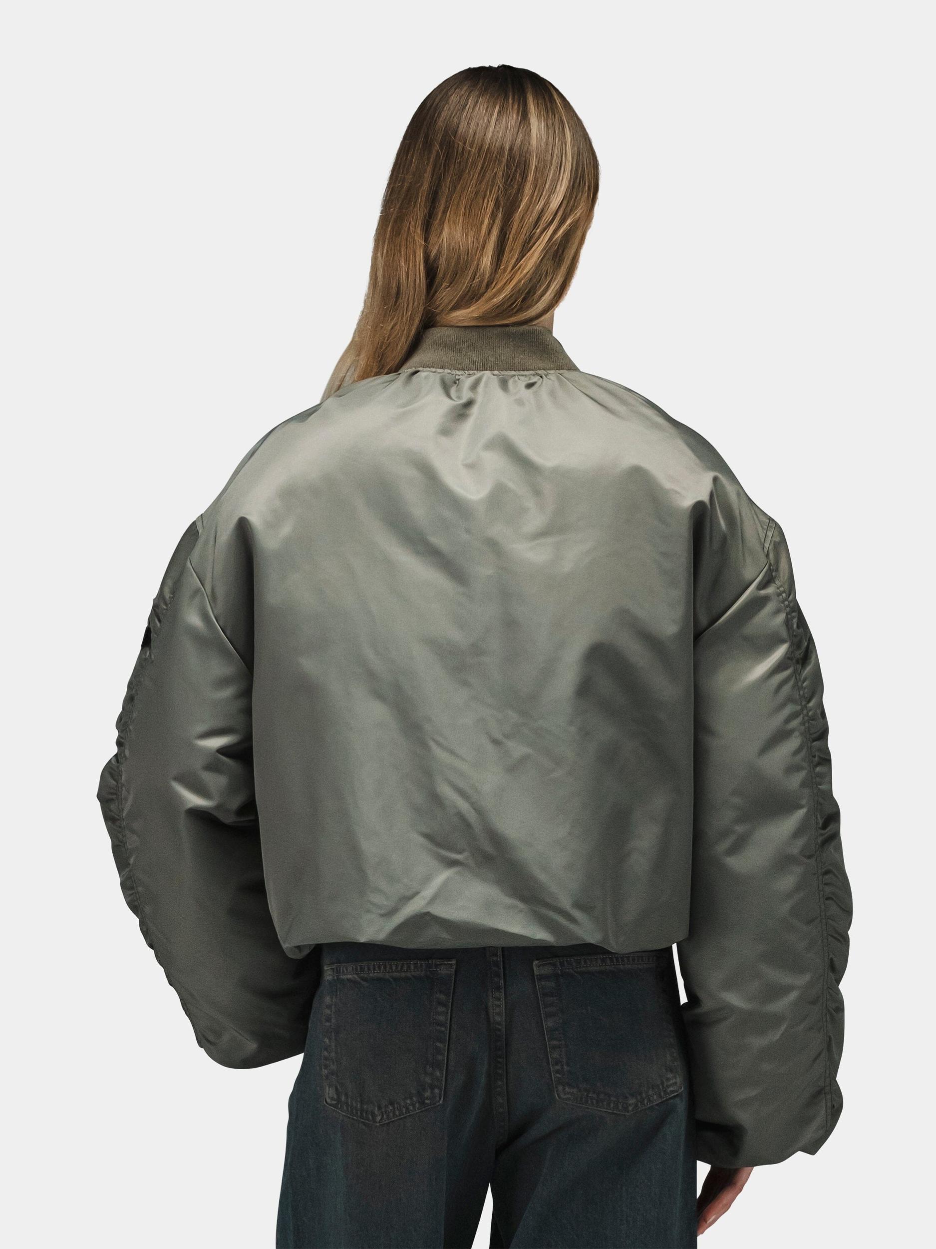 KNIT RIB MA-1 FLIGHT JACKET WOMENS (FIELD GRAY) - FIELD GRAY / S Product Image