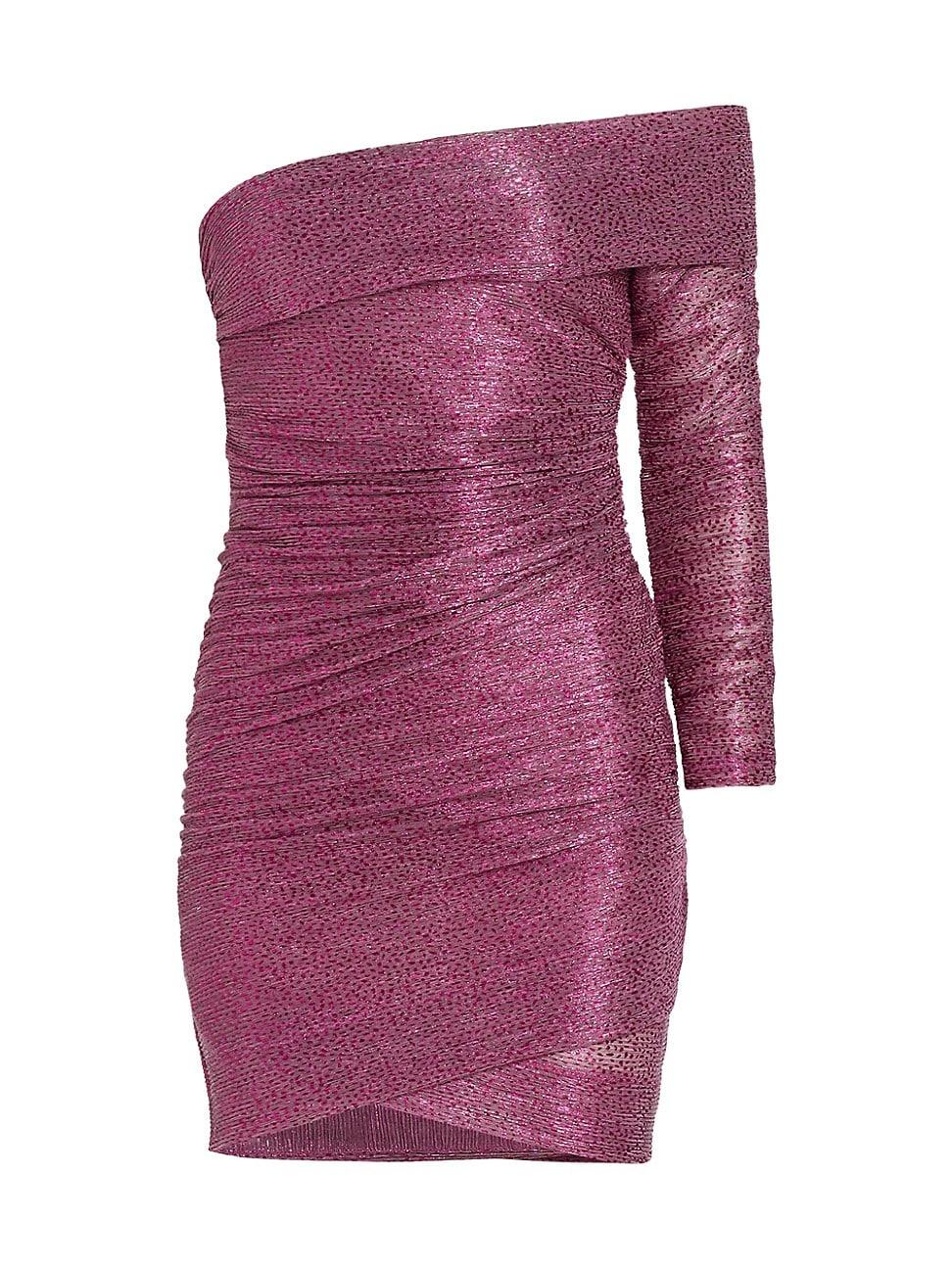 Womens Mercury Metallic Off-The-Shoulder Minidress Product Image