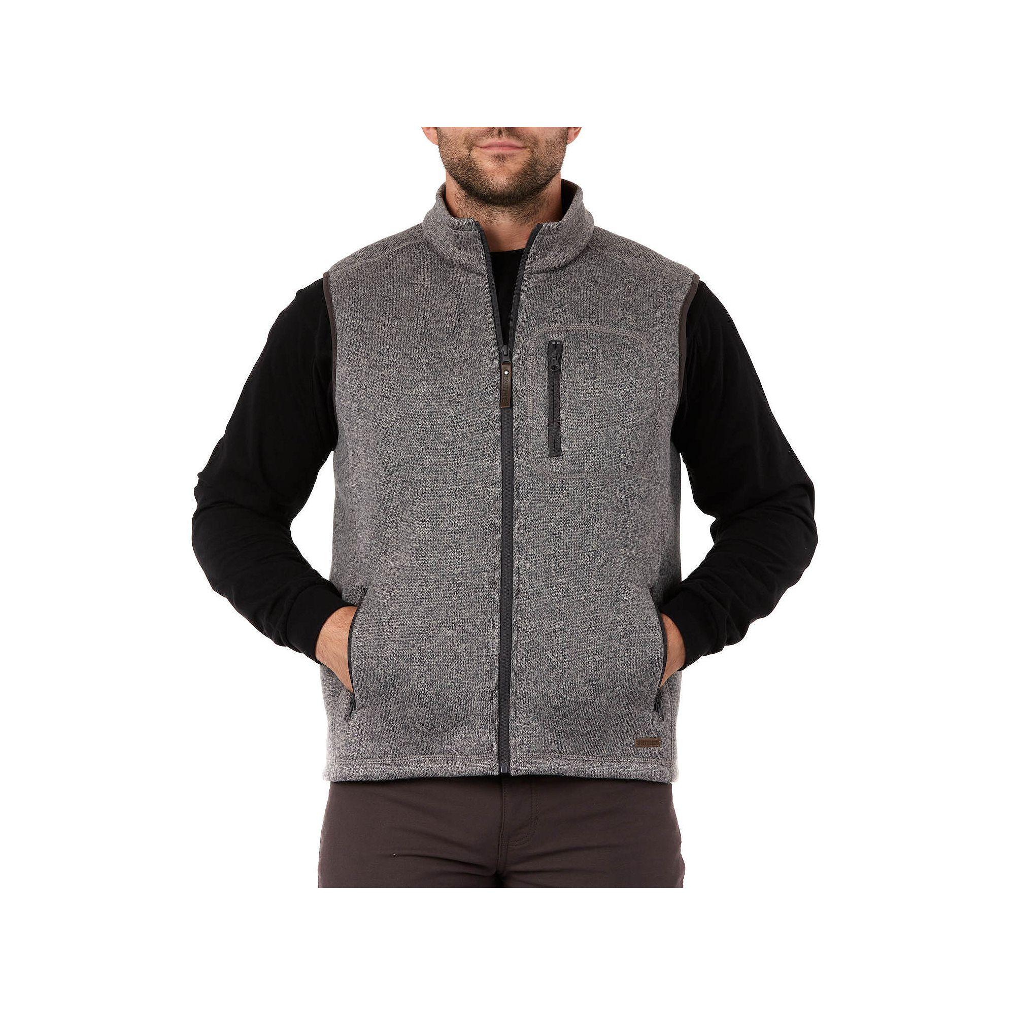 Men's Smith's Workwear Sherpa-Lined Sweater Fleece Vest, Size: XXL, Grey Grey Product Image