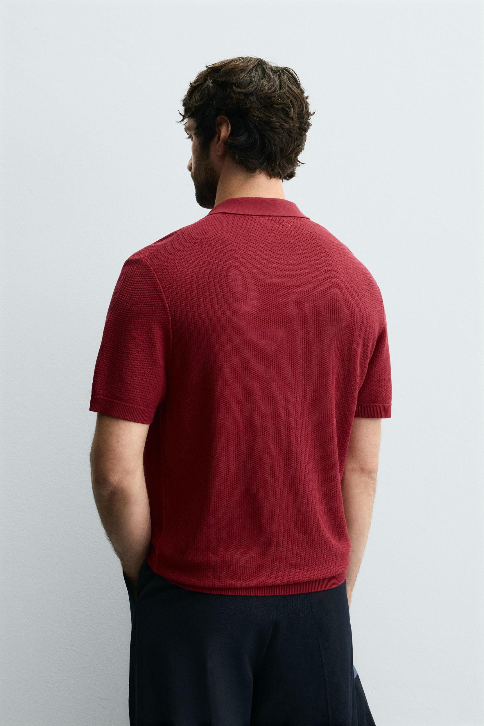 TEXTURED KNIT POLO SHIRT Product Image