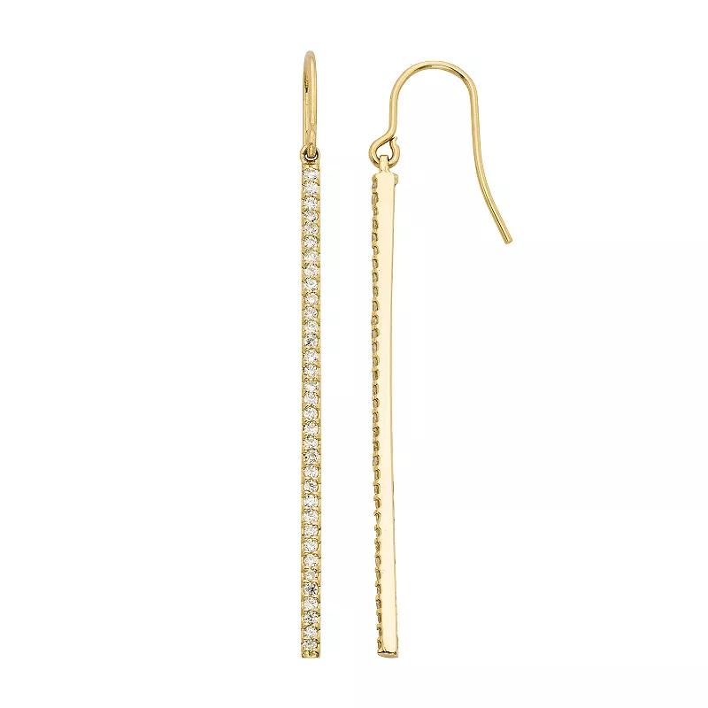 1 Carat T.W. Diamond 14k Gold Stick Drop Earrings, Women's, Yellow Product Image