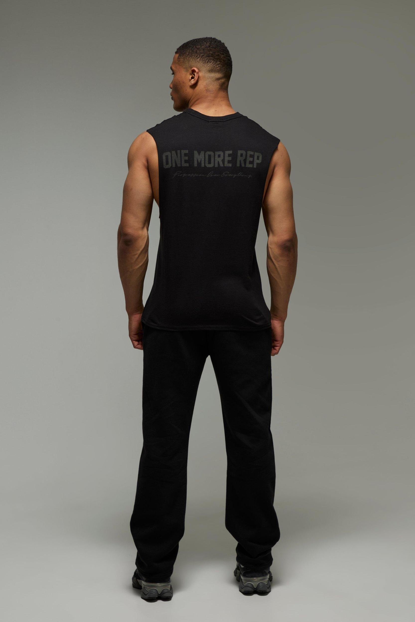 MAN Active One More Rep Drop Armhole Tank | boohooMAN USA Product Image