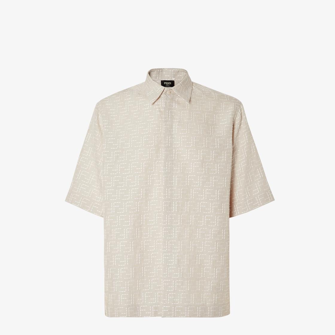 ShirtBeige linen FF jacquard shirt Product Image