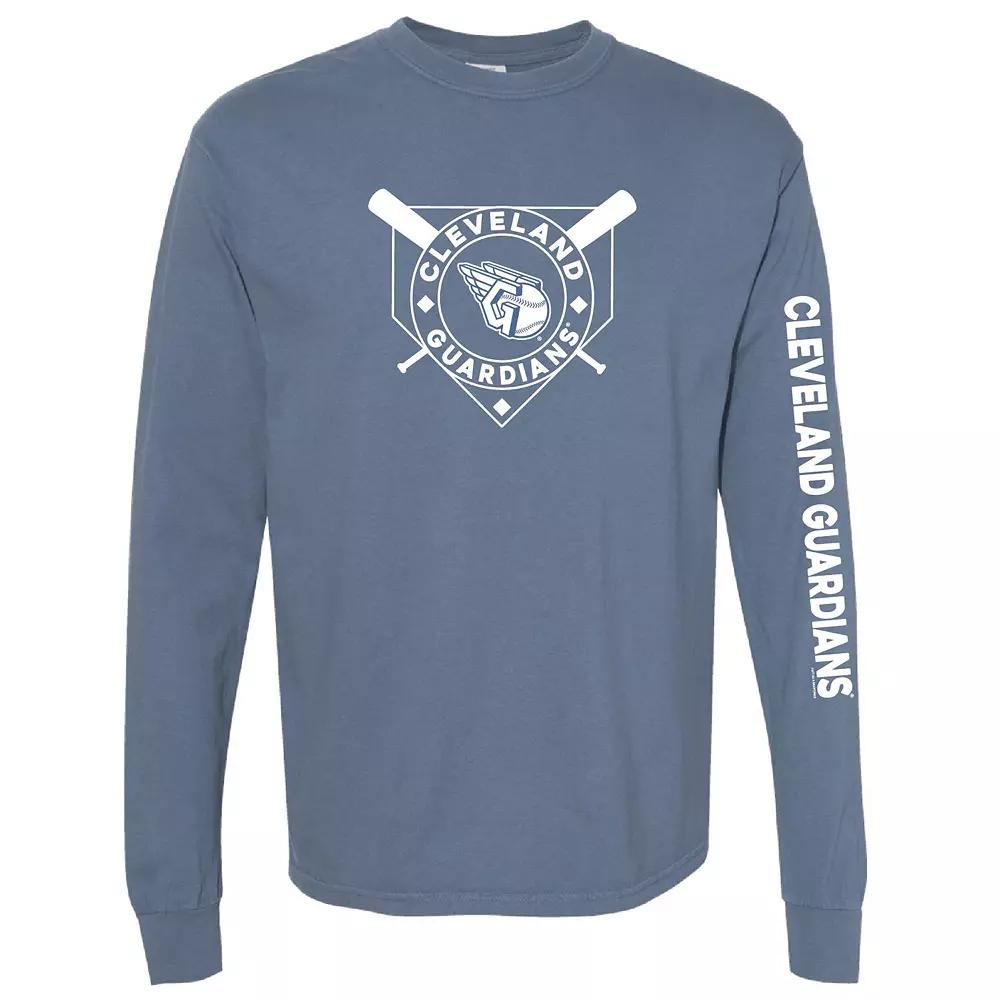 Women's Soft as a Grape Navy Cleveland Guardians Pigment Dye Long Sleeve T-Shirt,  Product Image