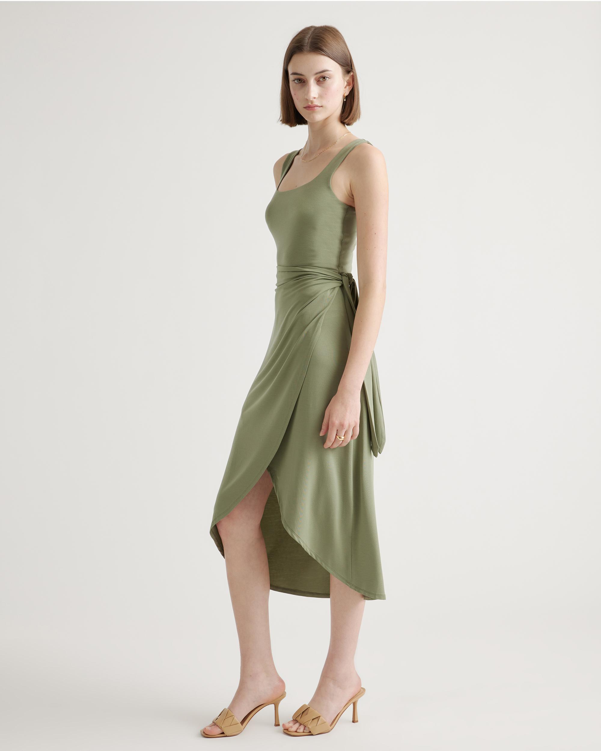 Quince | Women's Tencel Jersey Side Tie Midi Dress Size XS Product Image