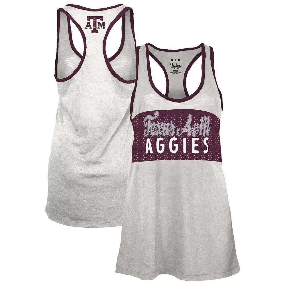 Women's Pressbox White/Maroon Texas A&M Aggies Tracy Racerback Tank Top,  Product Image