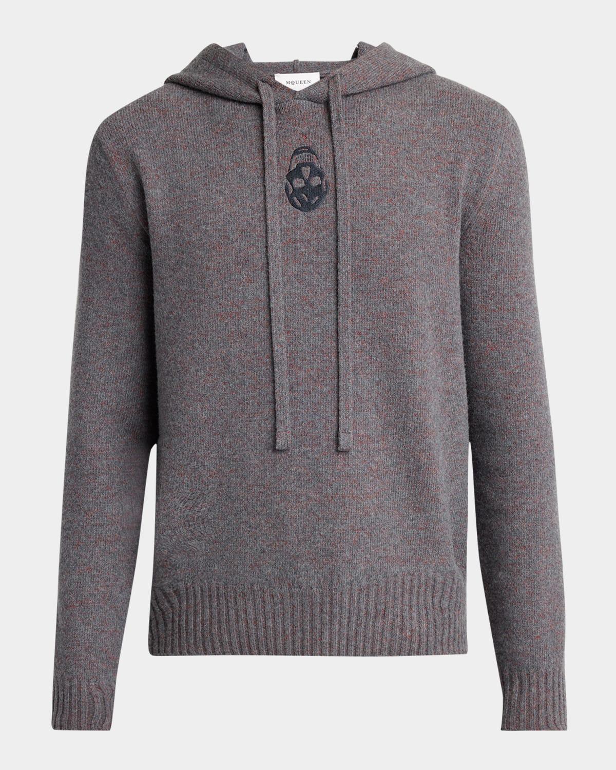 Mens Skull Wool Knit Hoodie Product Image