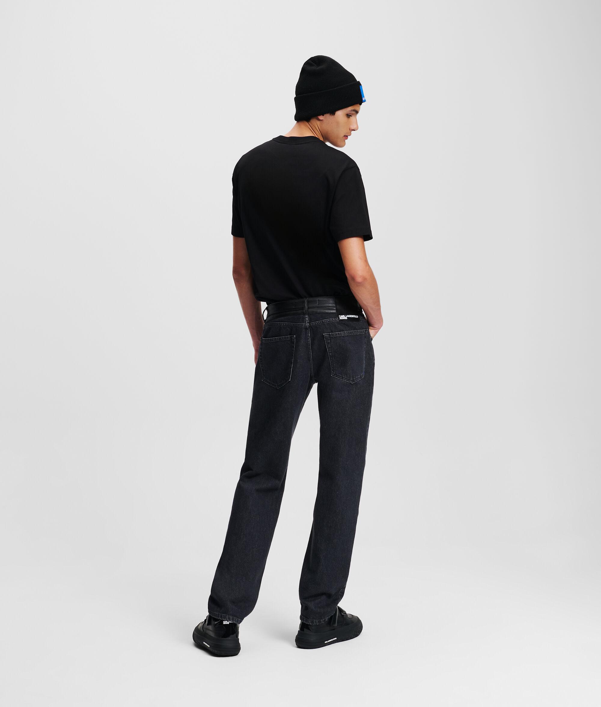 FAUX-LEATHER STRAIGHT JEANS Product Image