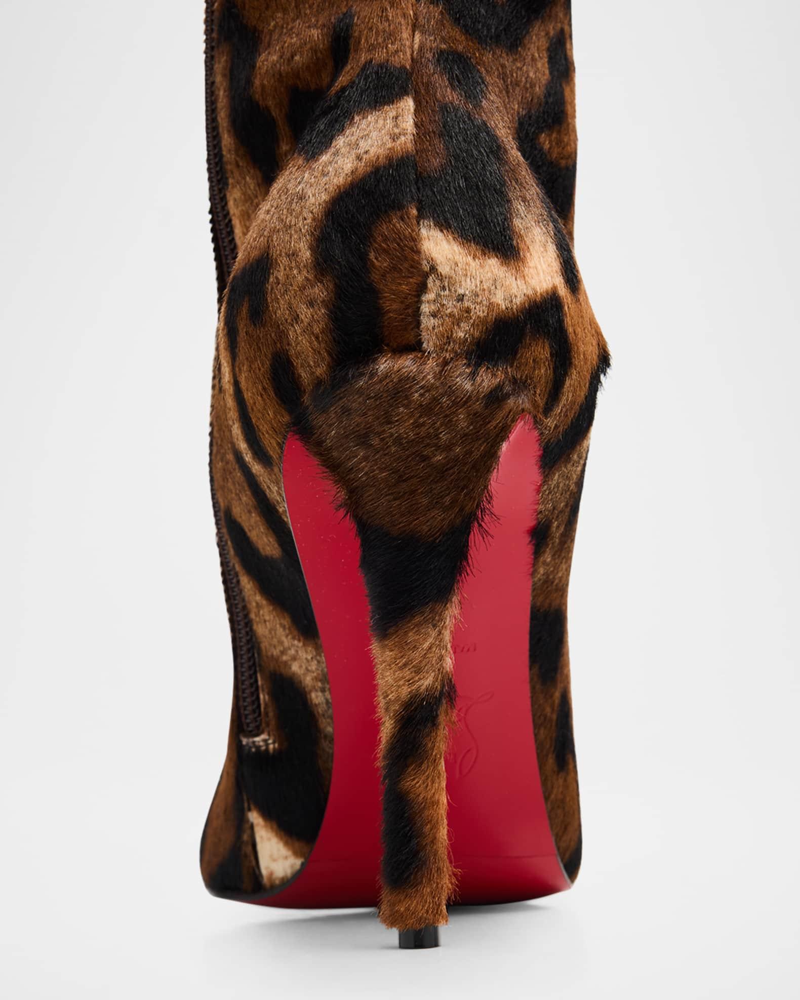 Miss Z Botta Cheetah Calf Hair Knee-High Stiletto Boots Product Image