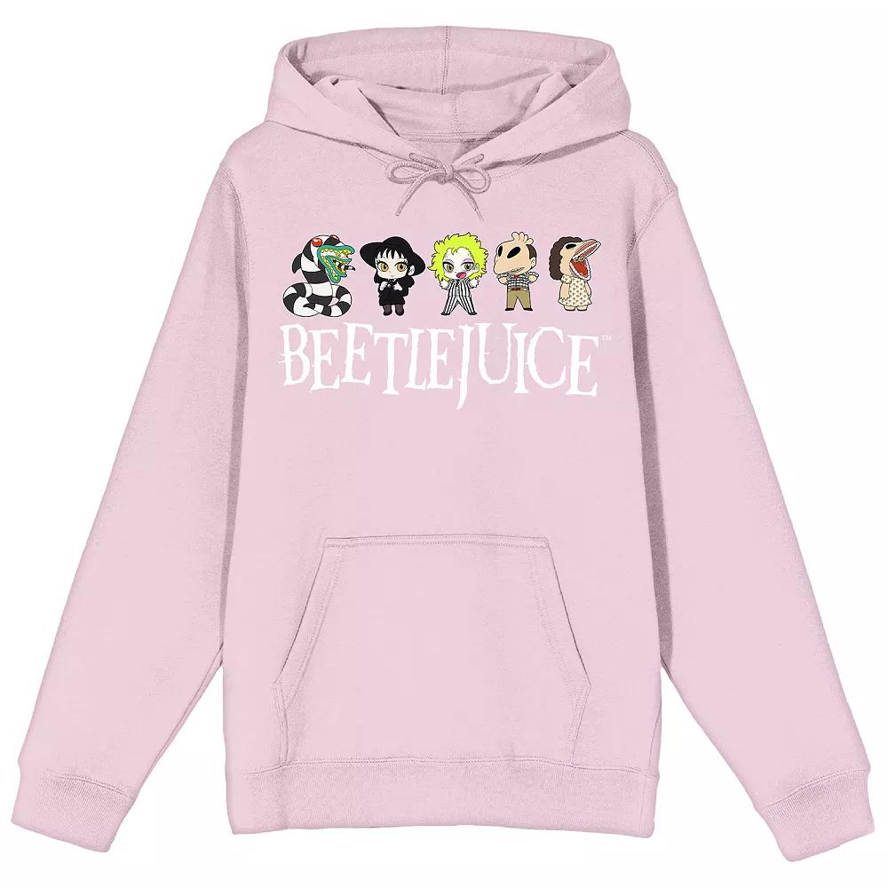 Men's Beetlejuice Chibi Line Up Hoodie, Size: Small, Pink Product Image