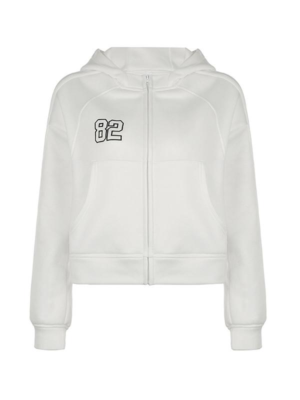 Number Embroidery Embellished Oversized Hoodie Product Image