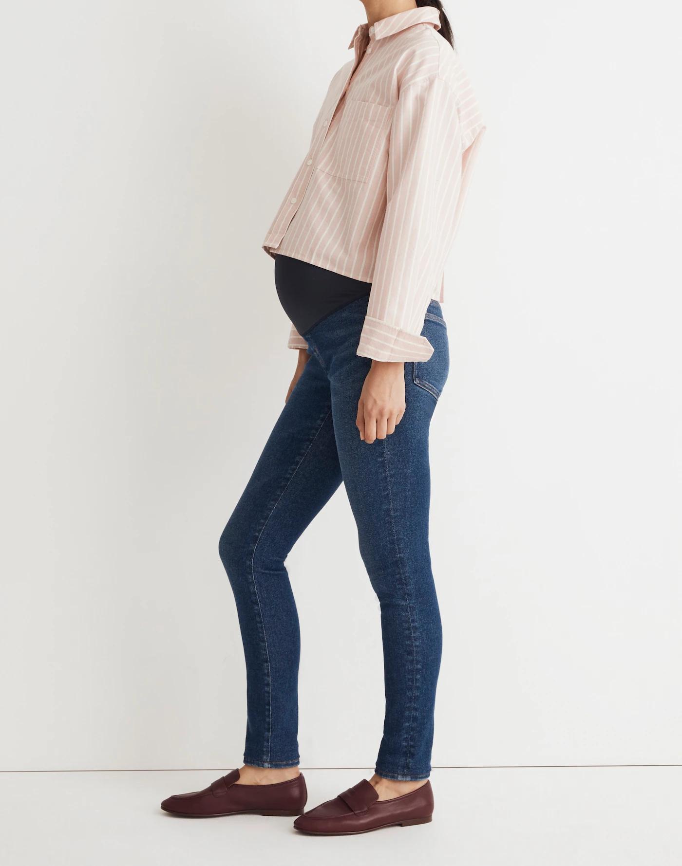 Maternity Over-The-Belly High-Rise Skinny Jeans in Smithley Wash Product Image
