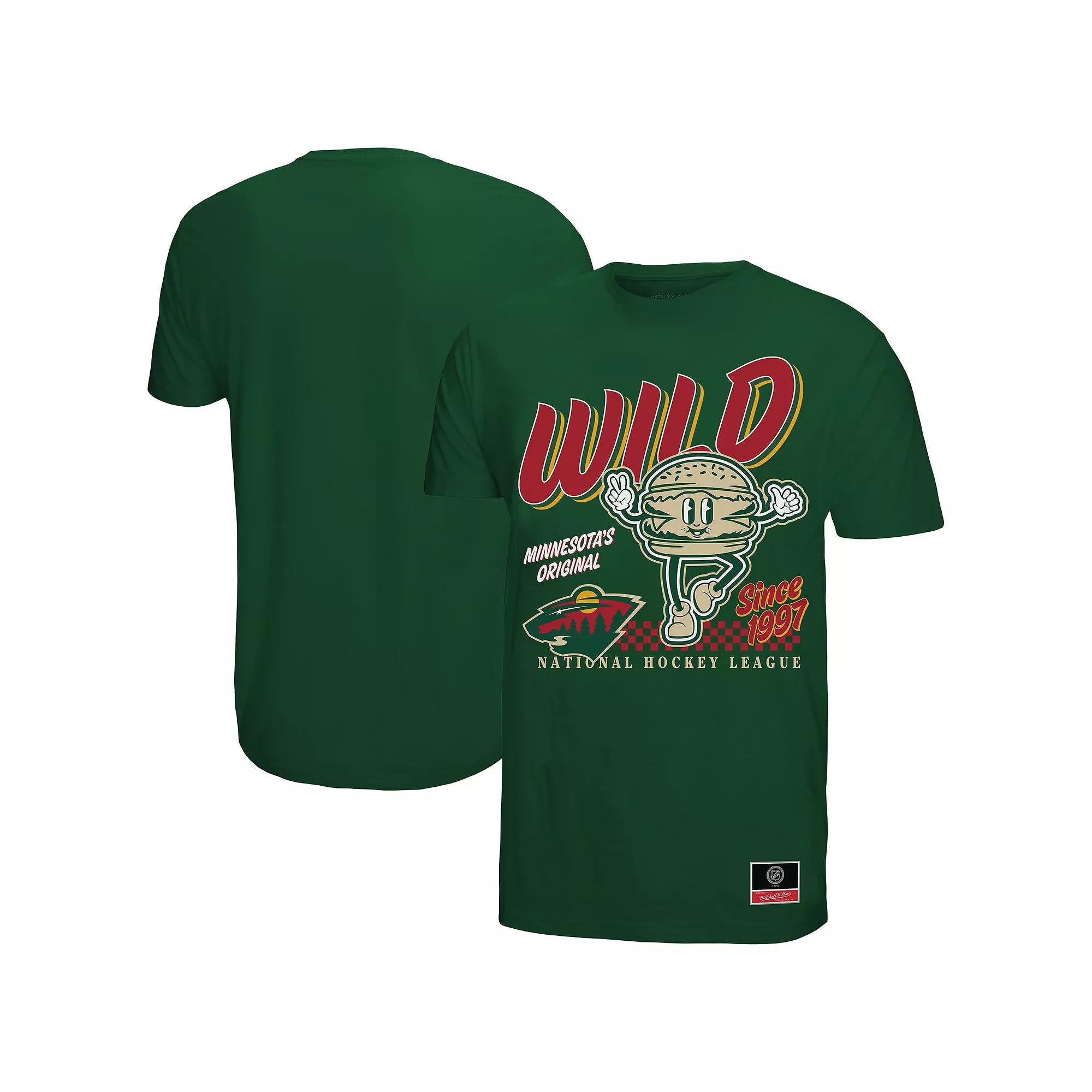 Men's Mitchell & Ness Green Minnesota Wild Local Food T-Shirt,  Product Image