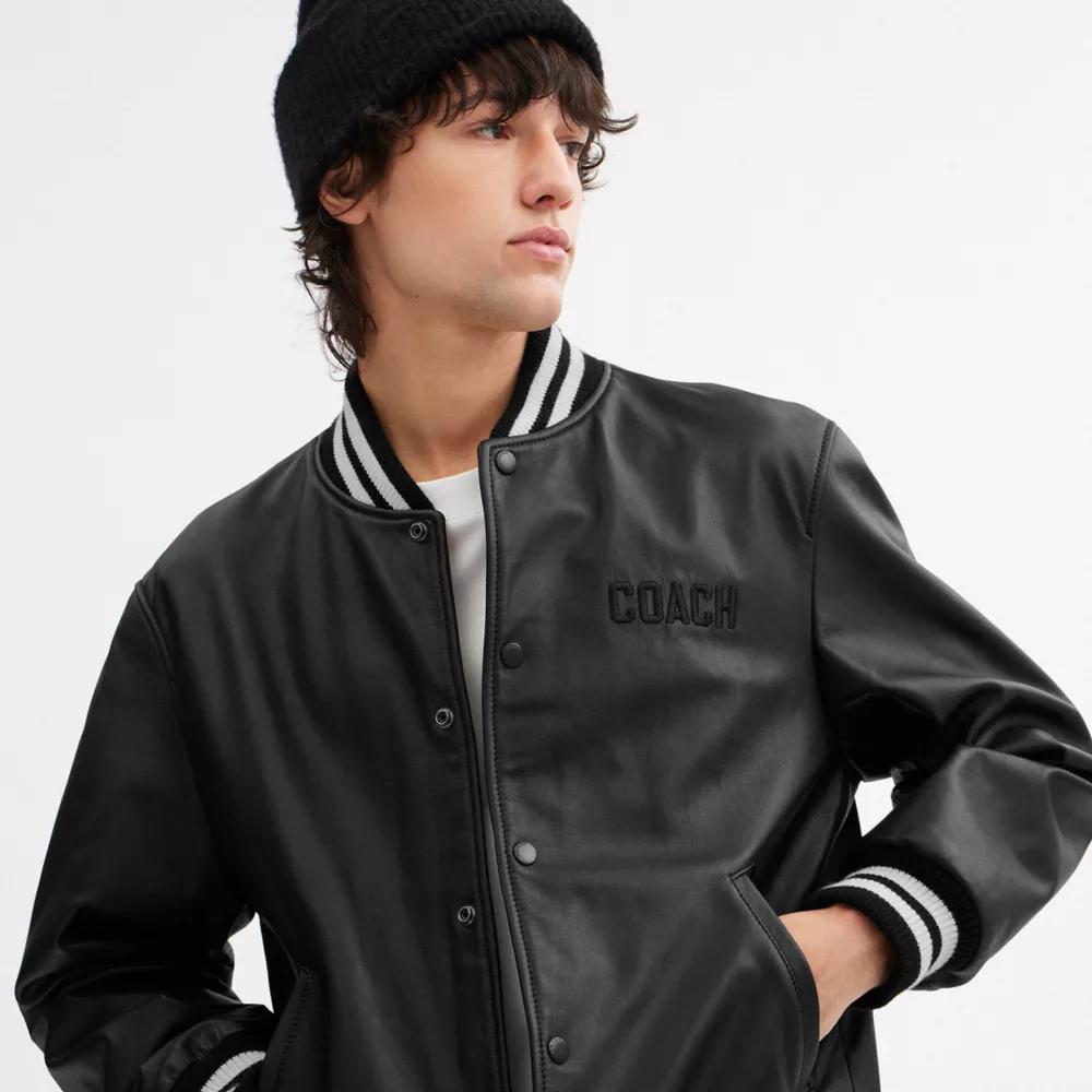 Leather Varsity Jacket Product Image