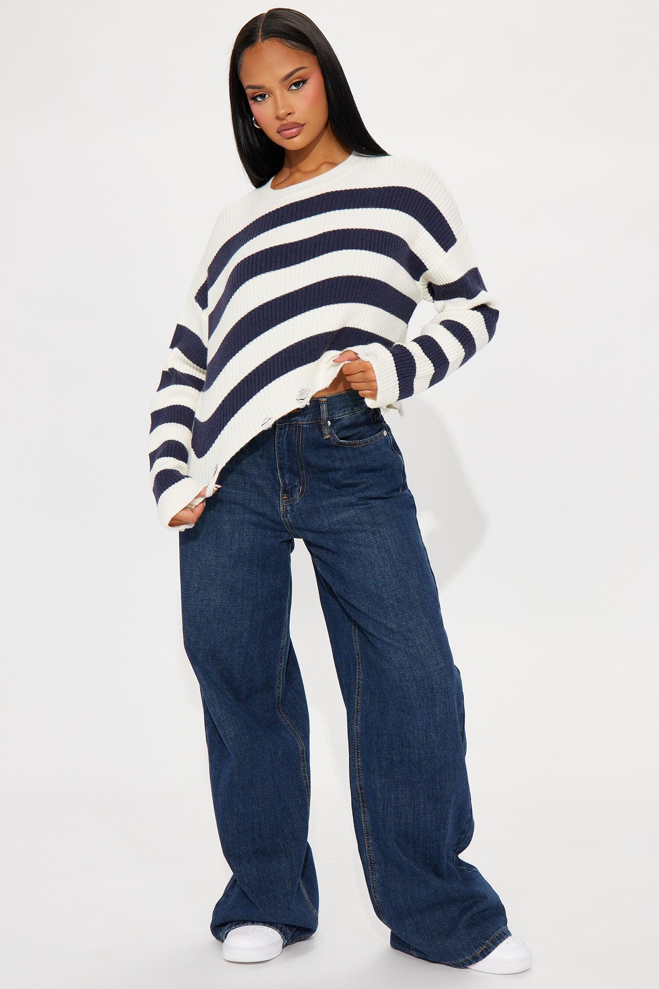 Kennedi Striped Sweater - Ivory/combo Female Product Image