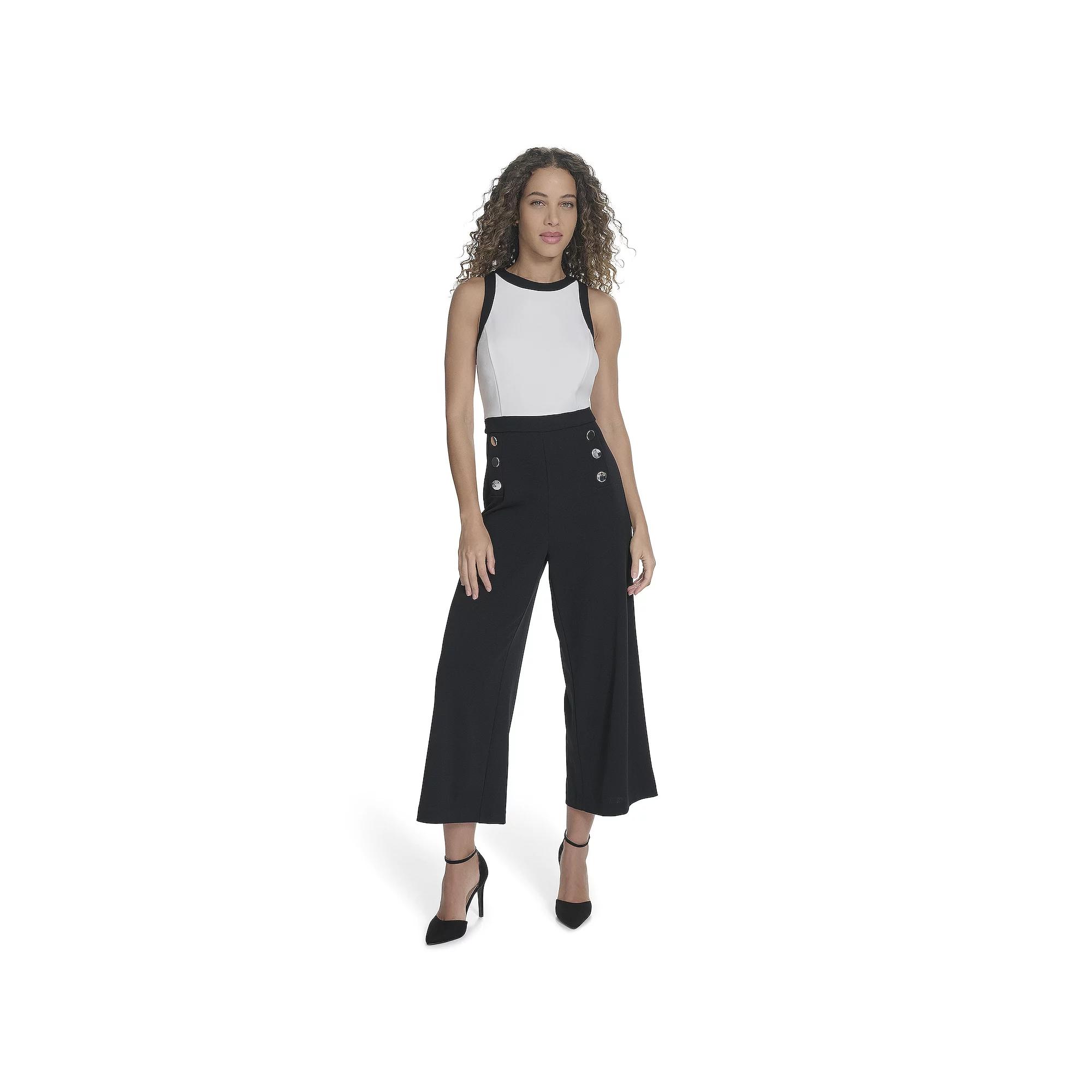 Women's La Nouvelle Renaissance Two-Tone Jumpsuit, Size: 12, Black White Product Image