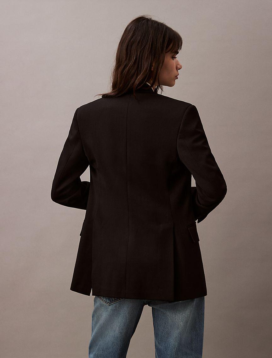 Slim Wool Gabardine Double-Breasted Blazer Product Image