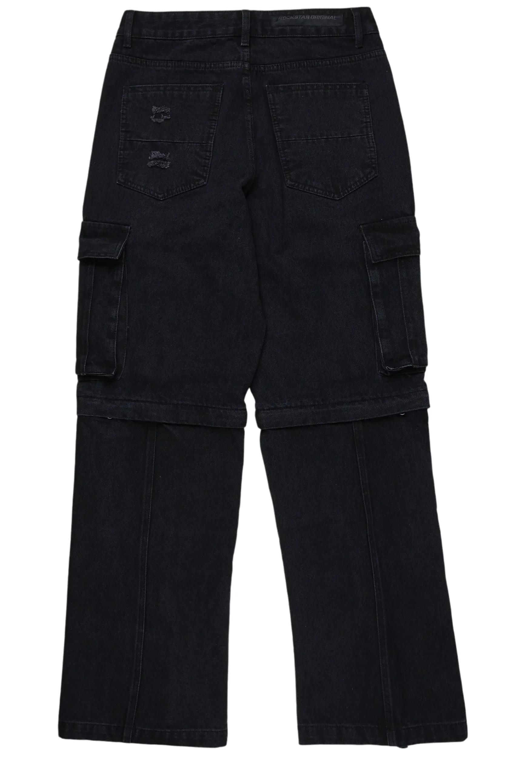 Rupert Black Baggy Fit Zip Off Jean Male Product Image