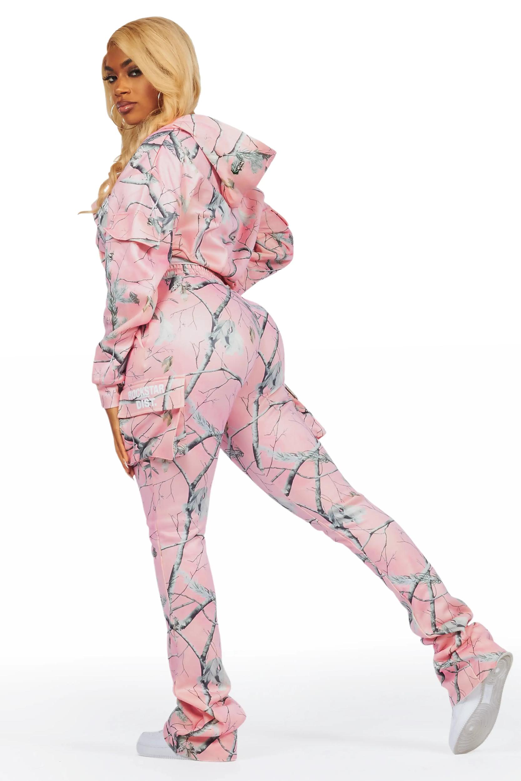 Tehjena Pink Tree Camo Stacked Trackset Female Product Image