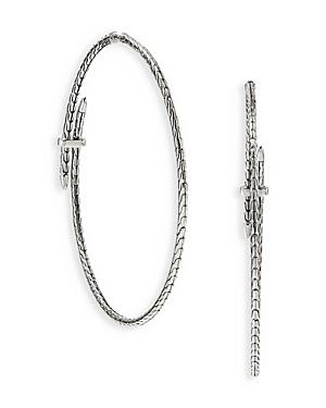 Womens Spear Extra Large Sterling Silver & 0.12 TCW Diamond Hoop Earrings Product Image