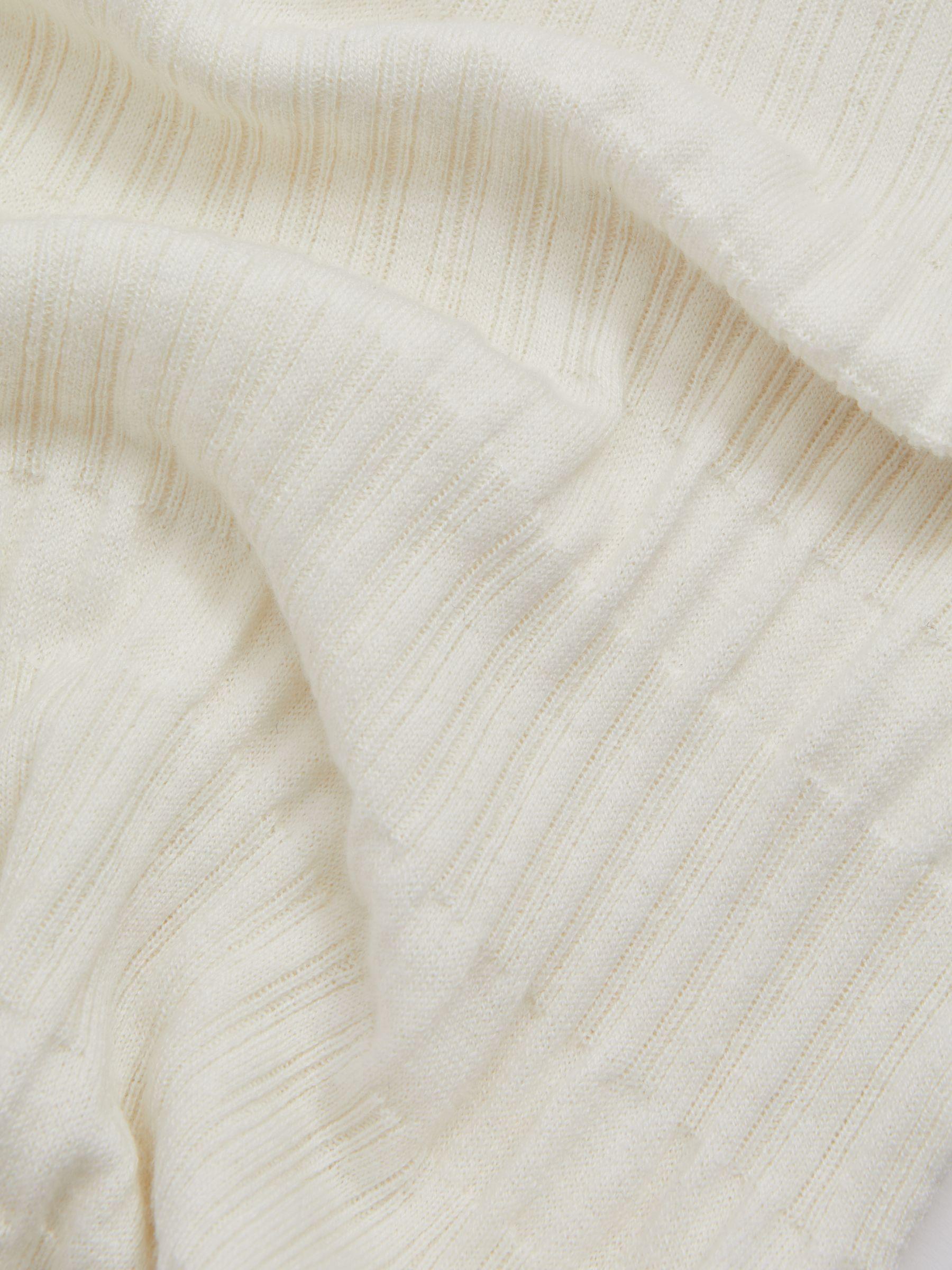 Ribbed Crew Neck Top in Ivory Product Image