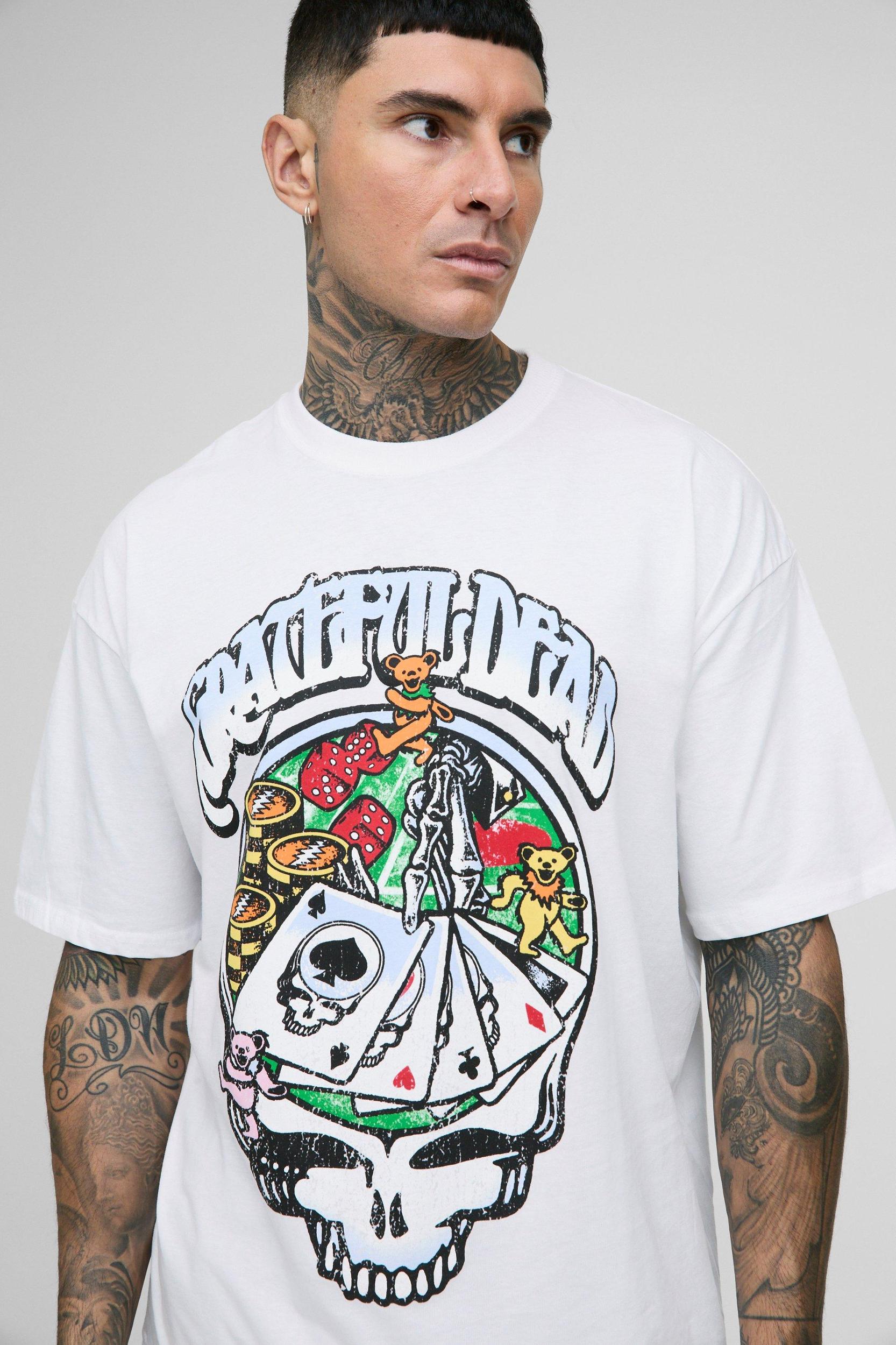 Tall Grateful Dead License Oversized Print T-Shirt | boohooMAN USA Product Image