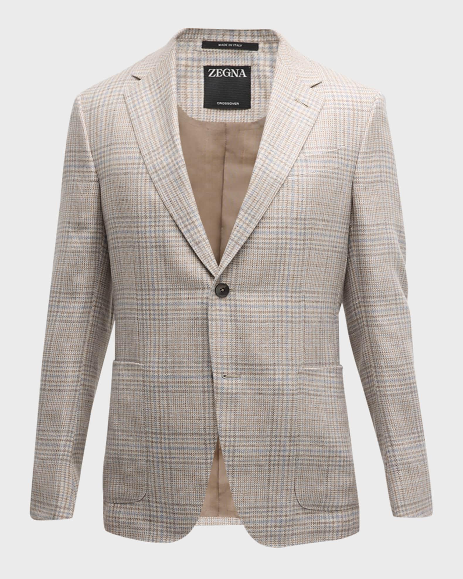 Men's Plaid Linen-Wool Sport Coat Product Image