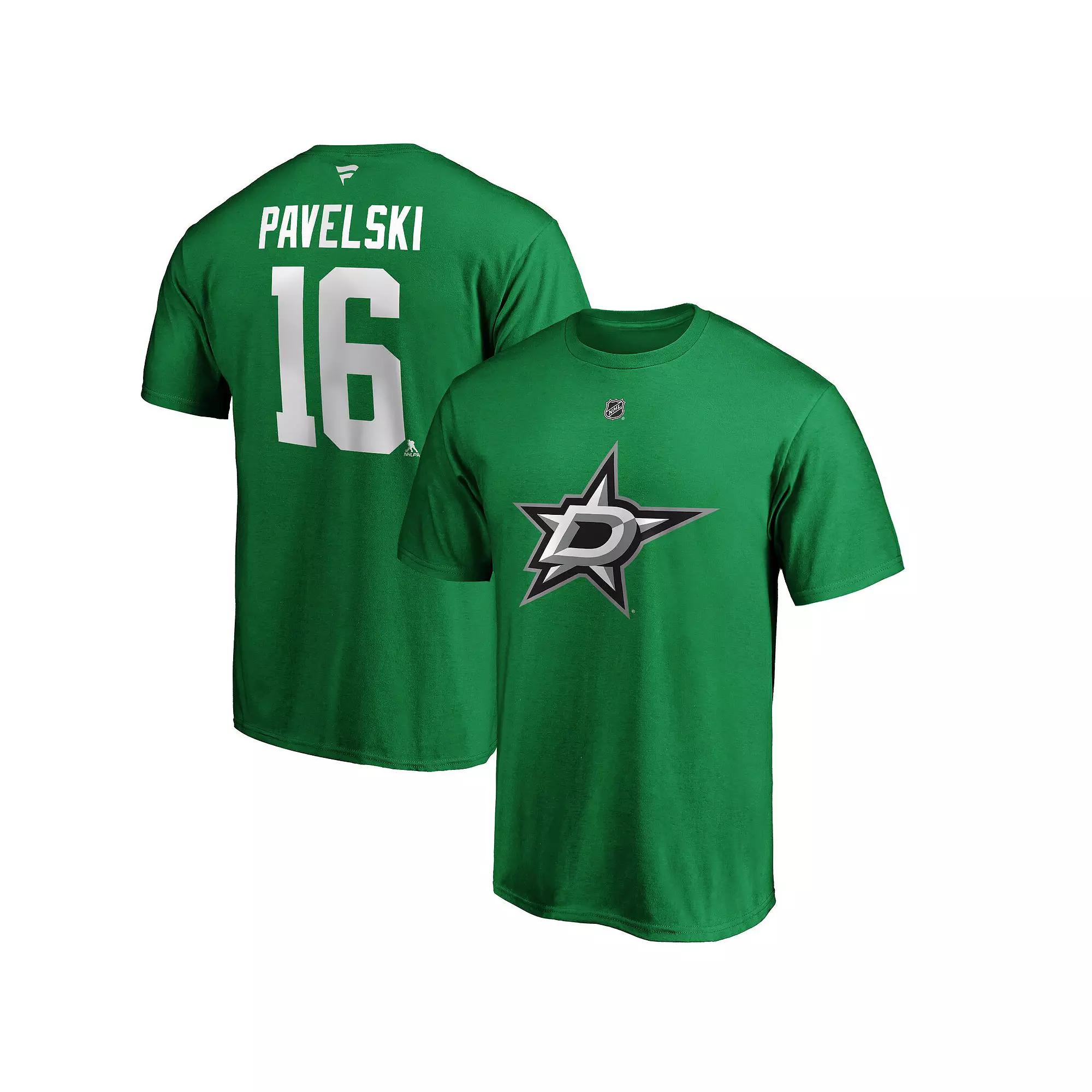 Men's Fanatics Branded Joe Pavelski Kelly Green Dallas Stars Player Authentic Stack Name & Number T-Shirt,  Product Image