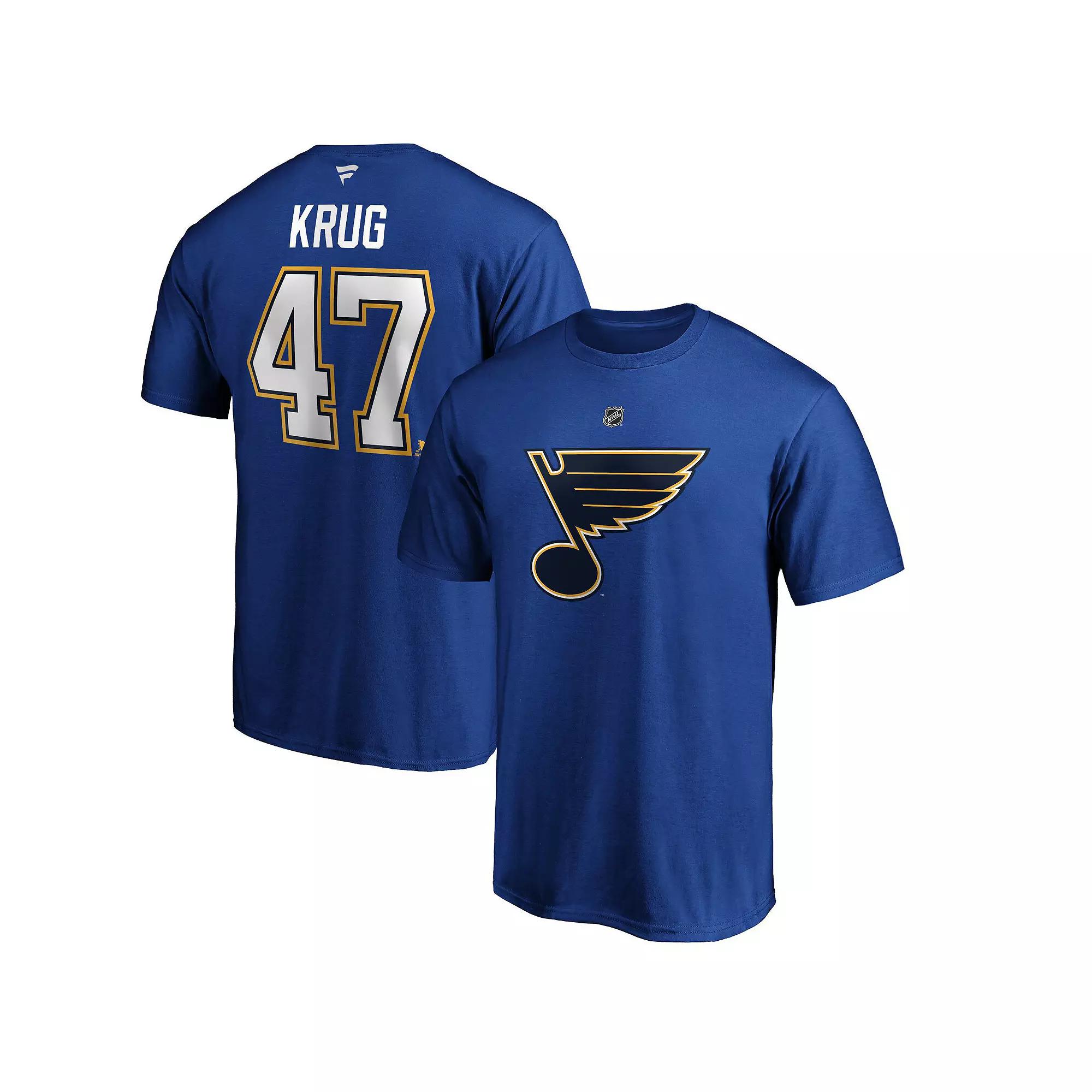 Men's Fanatics Branded Torey Krug Blue St. Louis Blues Authentic Stack Name & Number T-Shirt,  Product Image