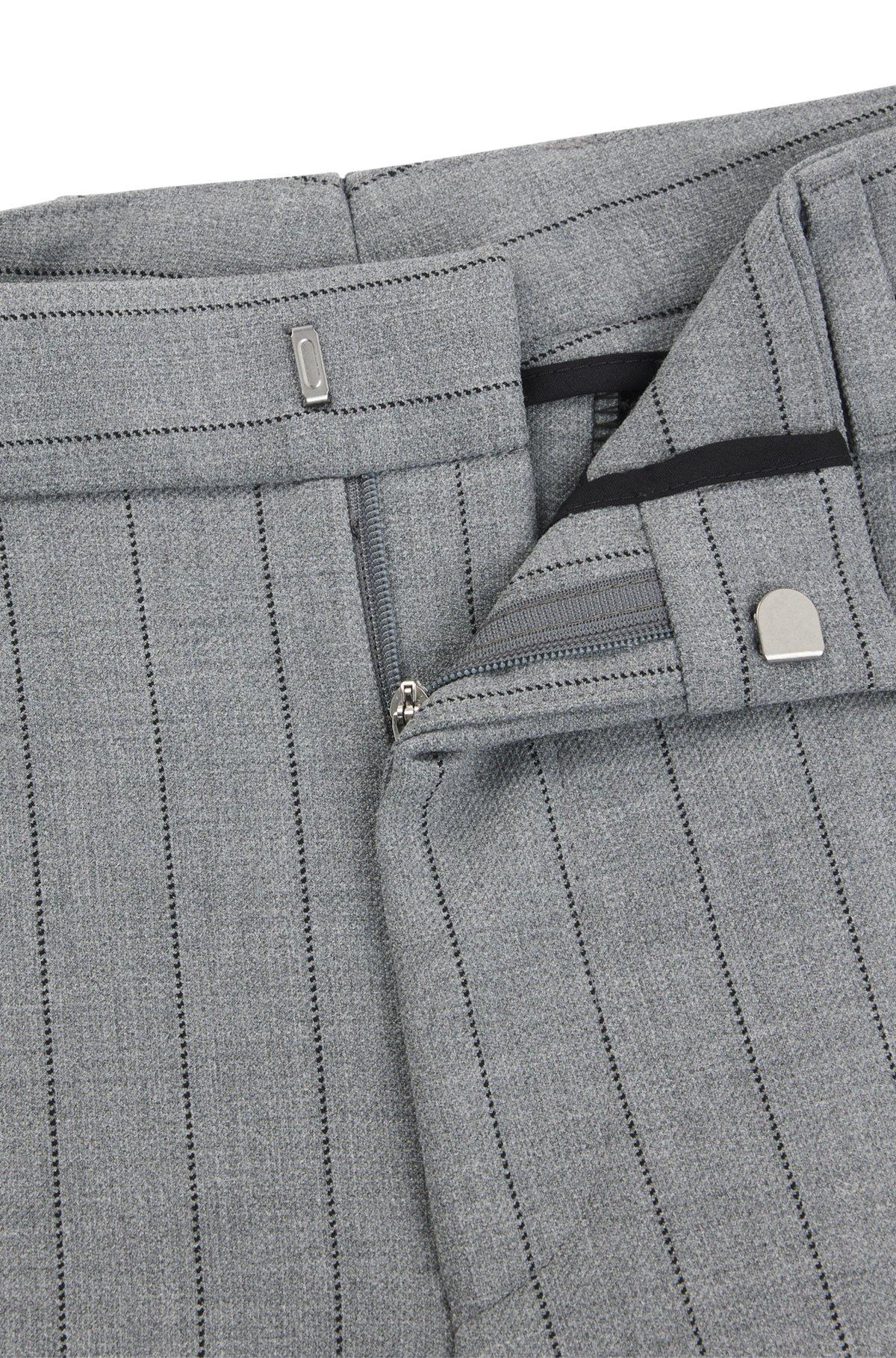 Tapered-fit trousers in pinstripe stretch fabric Product Image