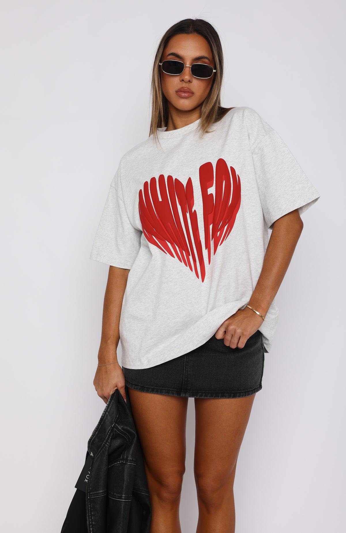 Love Burst Oversized Tee Grey Marle Product Image