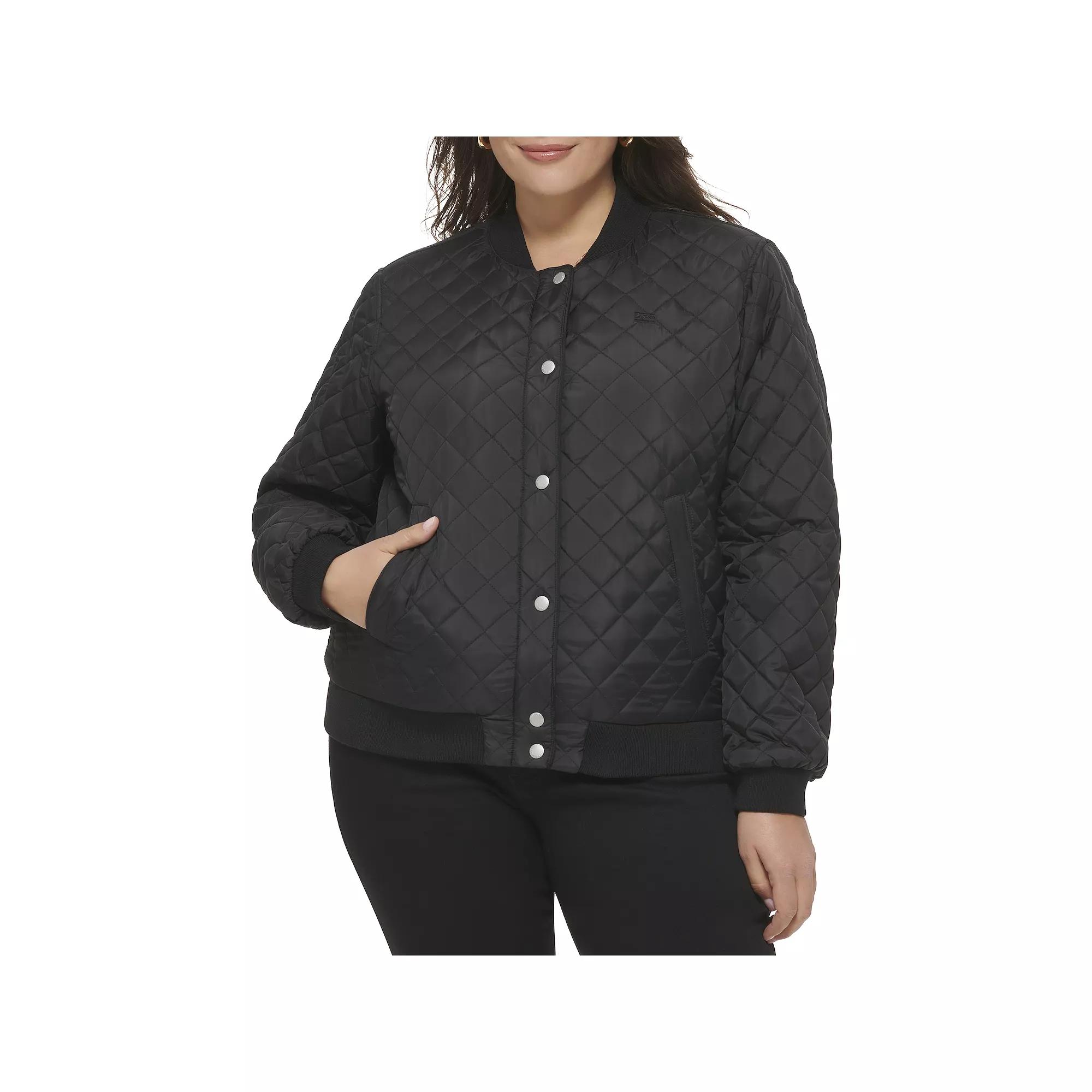Plus Size Levis Quilted Sherpa Diamond Bomber Jacket, Womens Product Image
