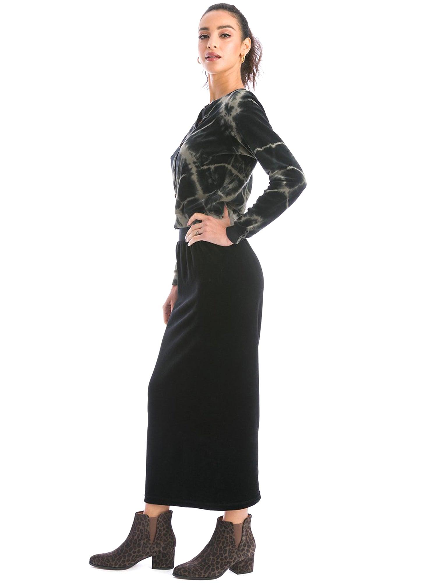 Hard Tail Velour Easy Fit Column Skirt (V-174) Product Image