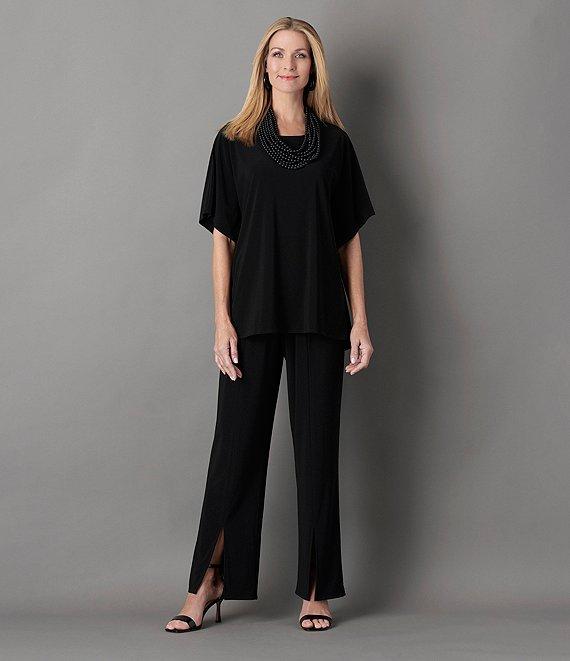 Caroline Rose Stretch Knit Scoop Neck 3/4 Sleeve Caftan Top Product Image