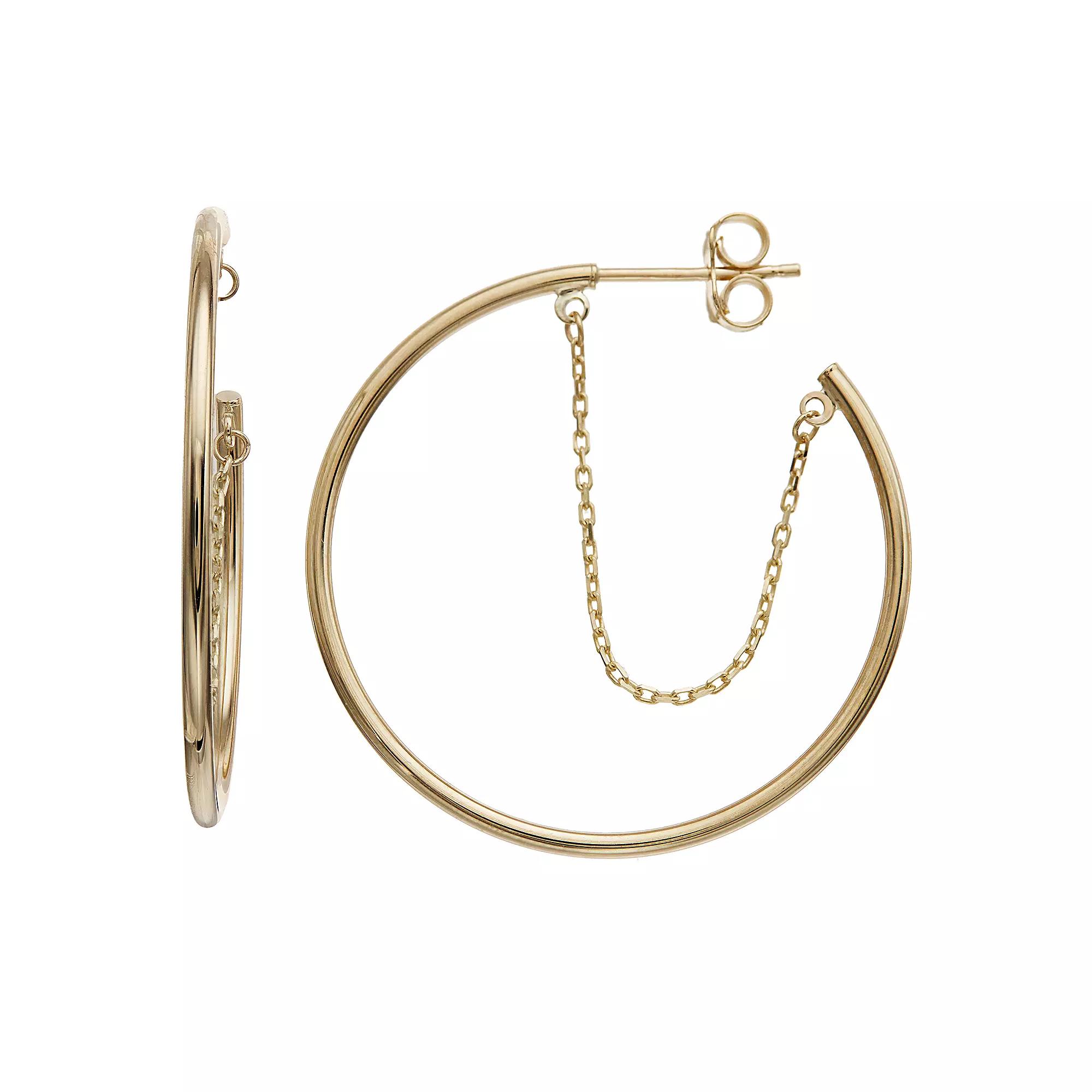 Au Naturale 10k Gold Open Hoop Earrings, Women's, Yellow Product Image