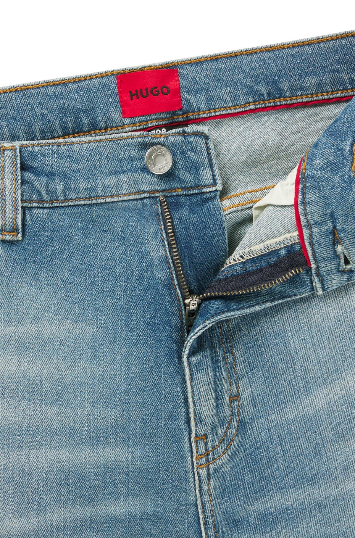 Slim-fit jeans in mid-blue stretch denim Product Image
