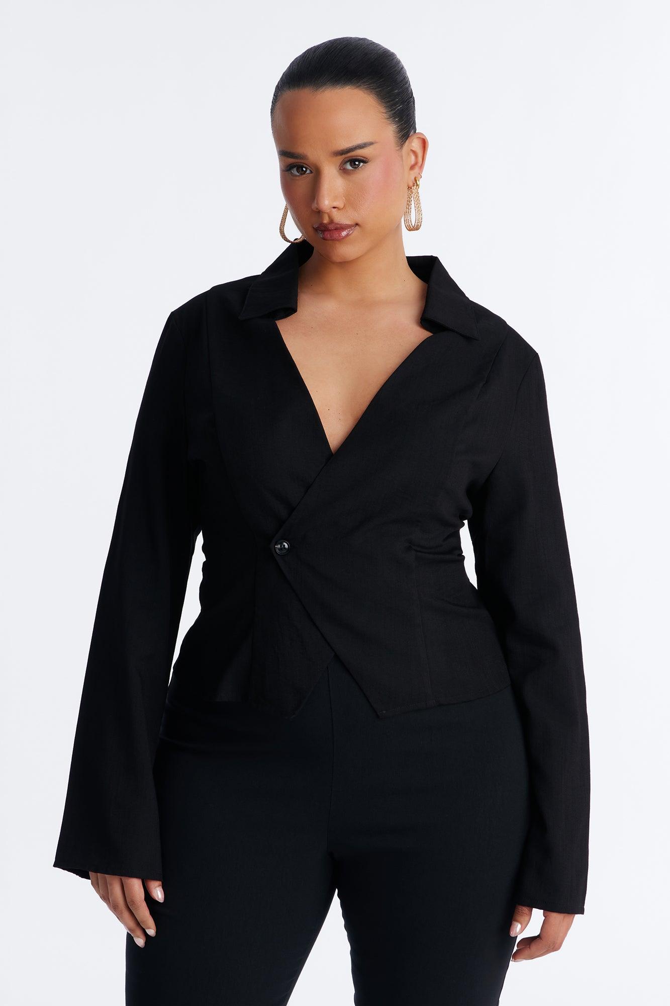 Cleo V Front Top - Black Female Product Image