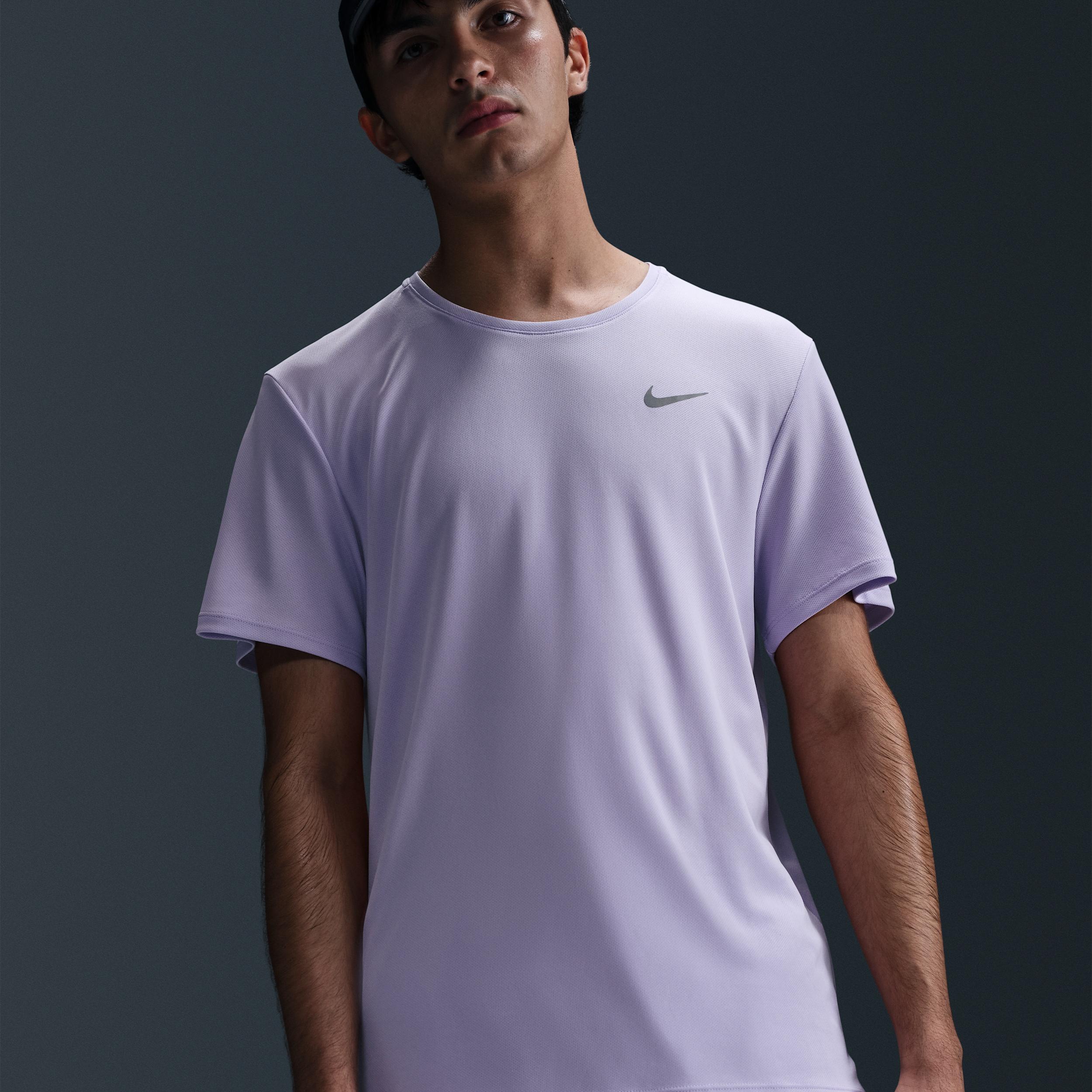 Nike Mens Miler Dri-FIT UV Short-Sleeve Running Top | DV9315-515 Product Image