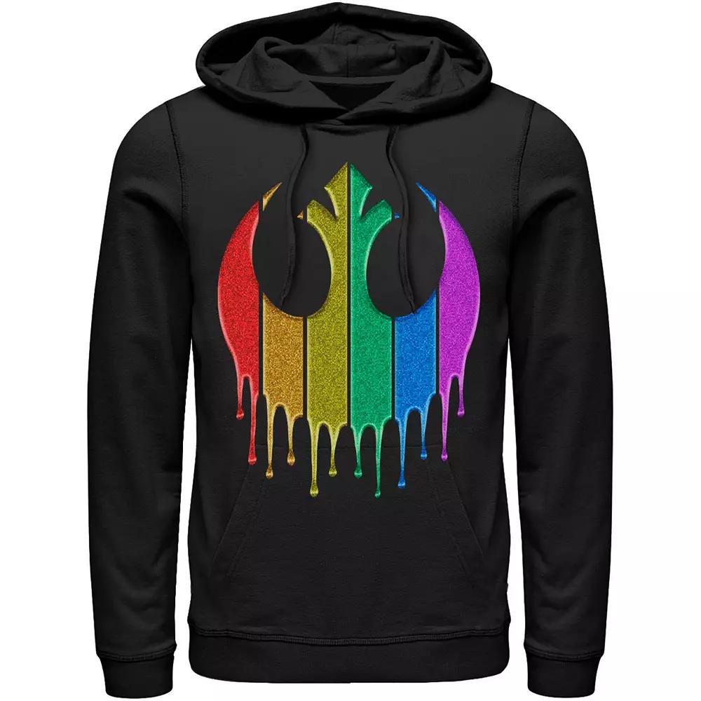 Men's Star Wars Pride Rebel Rainbow Glitter Logo Hoodie,  Product Image