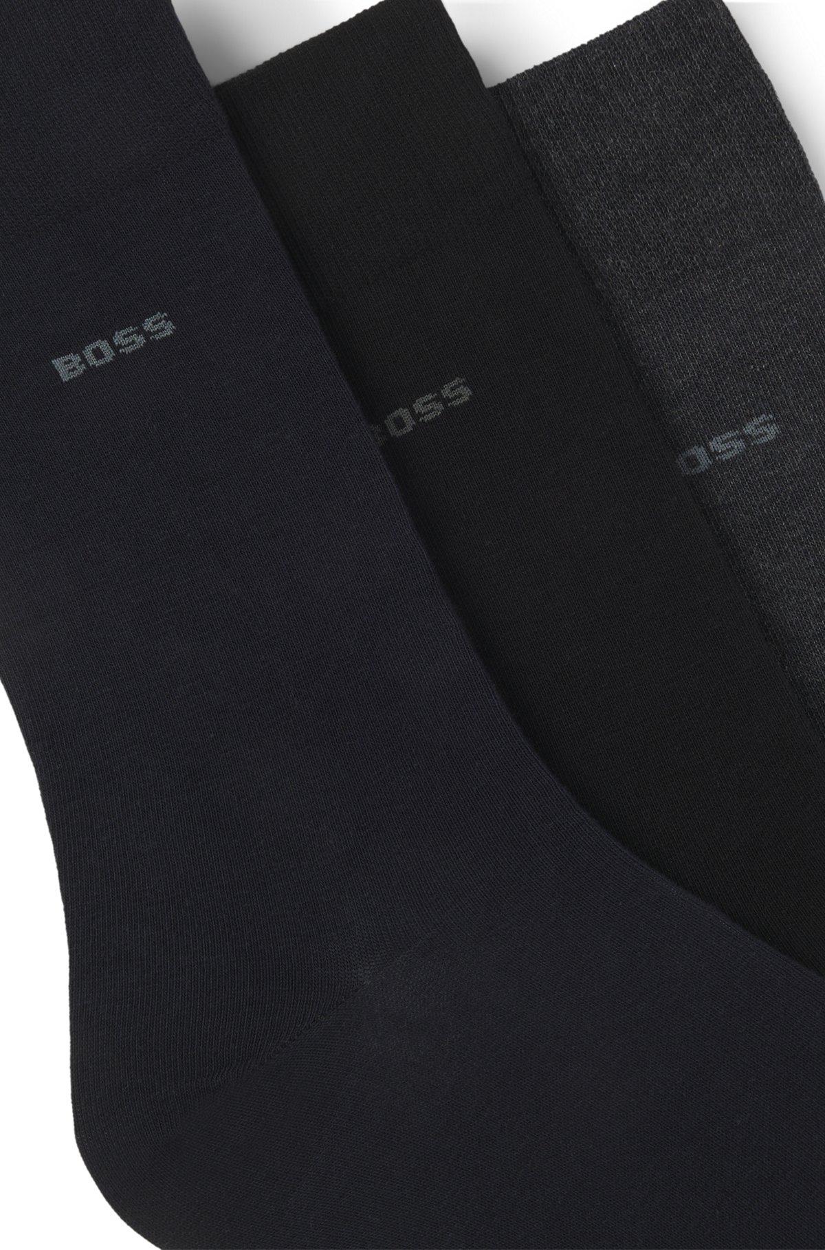 BOSS - Three-pack of regular-length socks in stretch fabric - Patterned Product Image