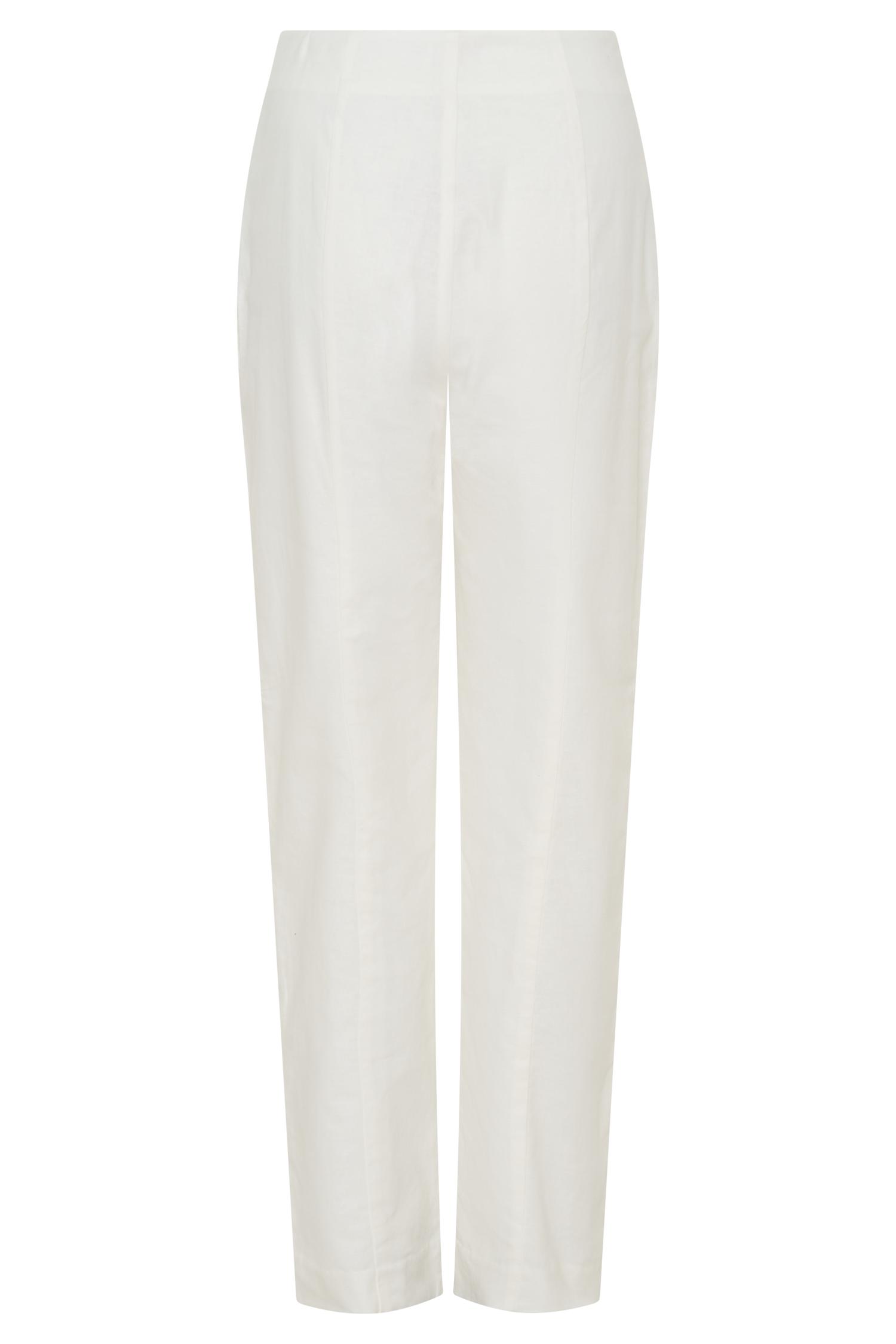 Dora Linen Straight Leg Pant - Ivory Product Image