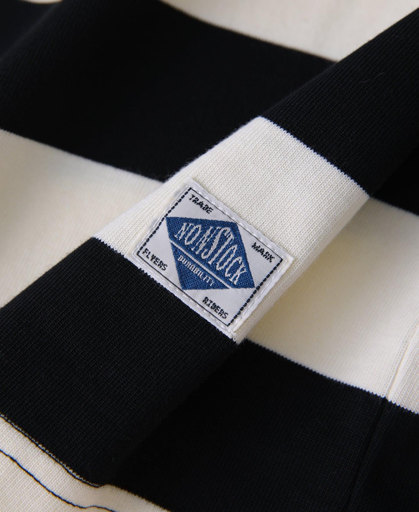 Heavyweight Cotton Wide Striped T-Shirt - Black/White Product Image