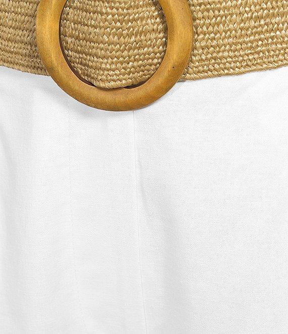 Alex Marie Angela Linen Blend Belted Flat Front Shorts Product Image