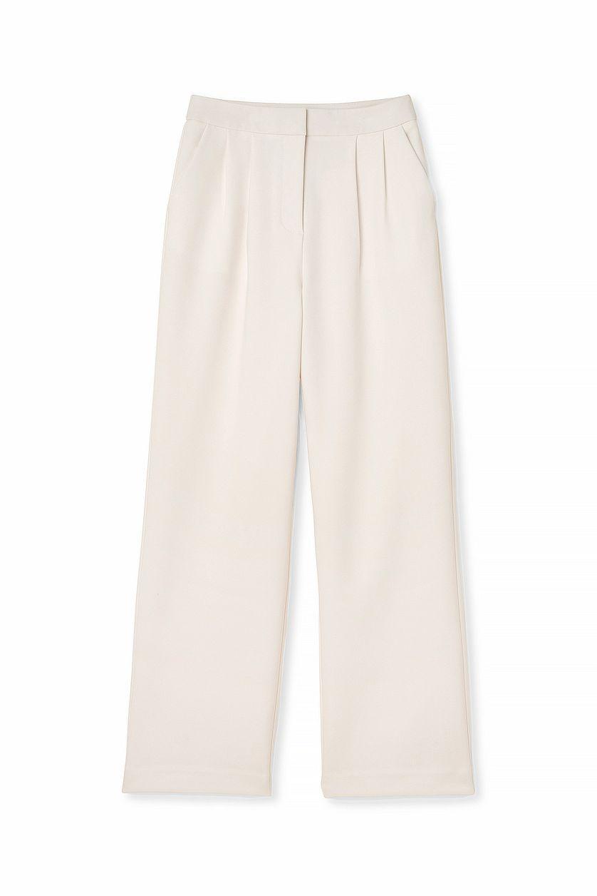 High Waist Deep Pleated Suit Pants Product Image