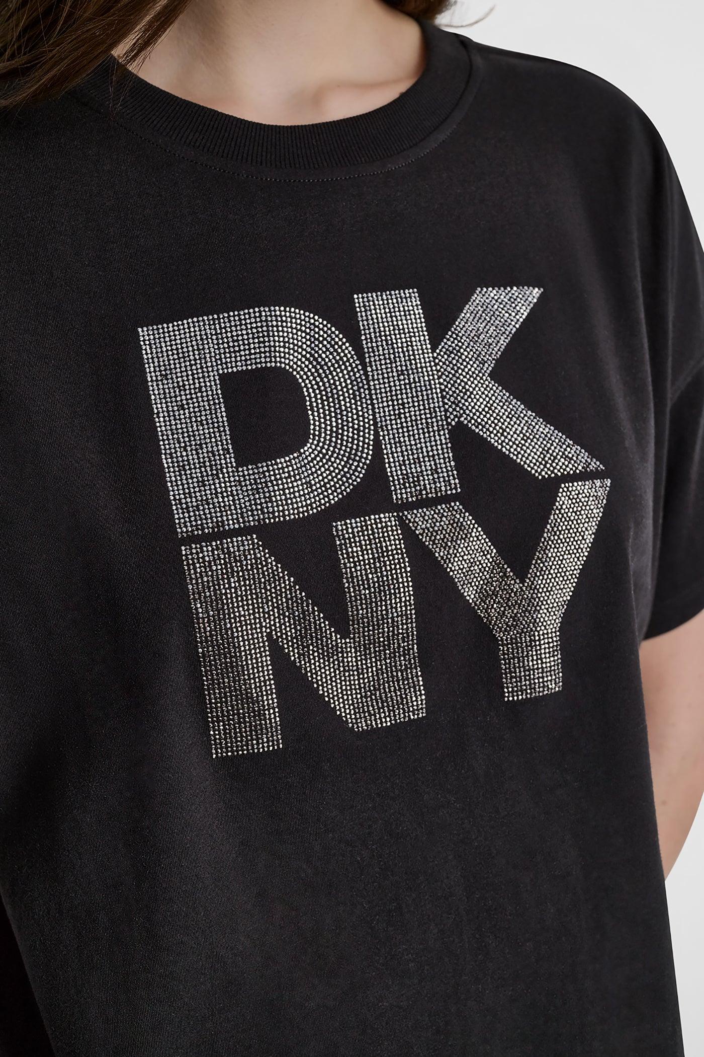 STACKED OMBRE RHINESTONE LOGO TEE Product Image
