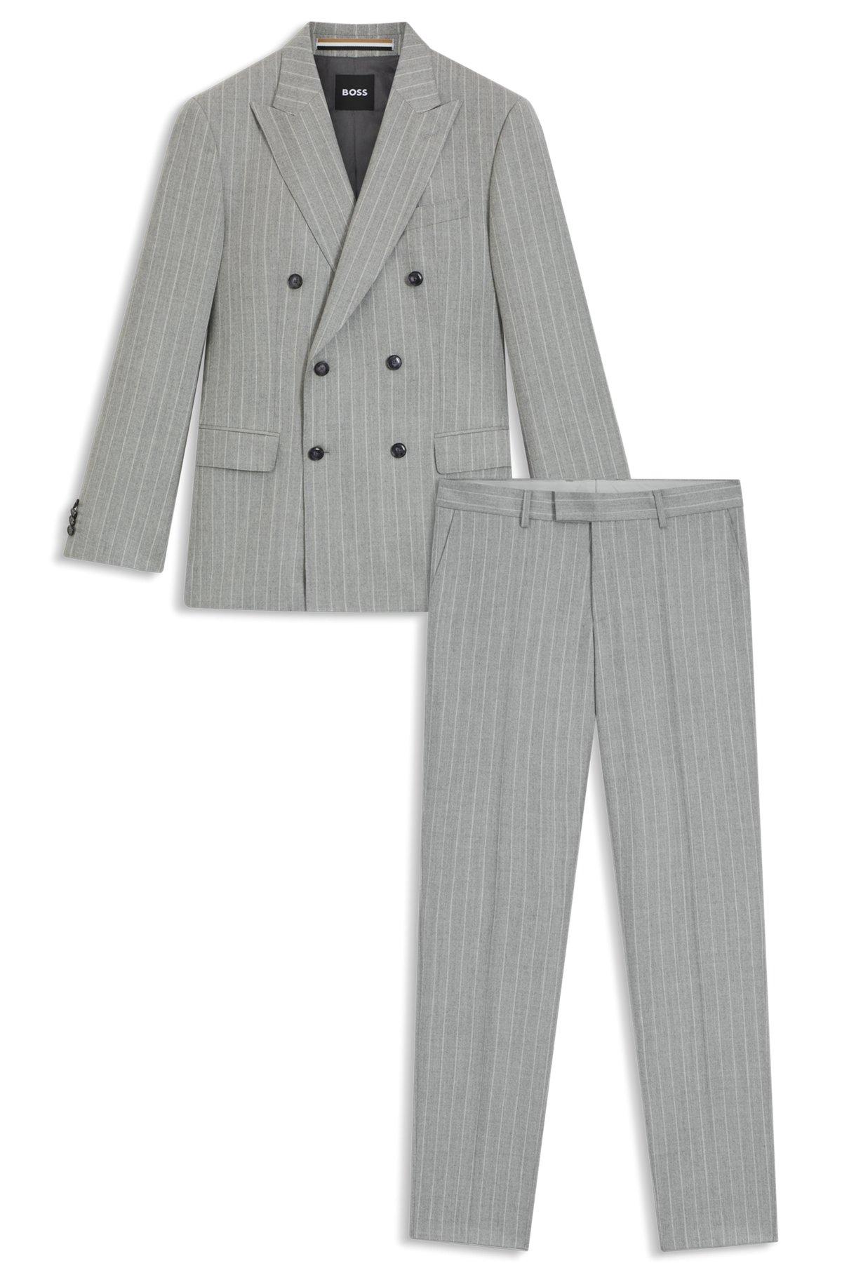 Slim-fit two-piece suit in pinstripe virgin wool Product Image
