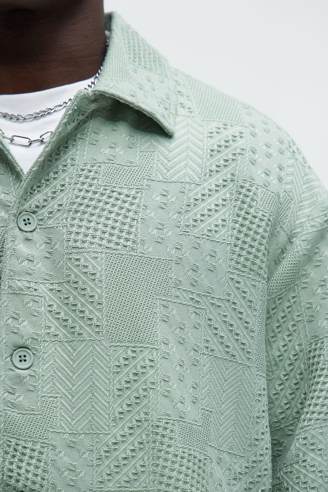 Meknes Jacquard Pattern Jacket - Sage Product Image